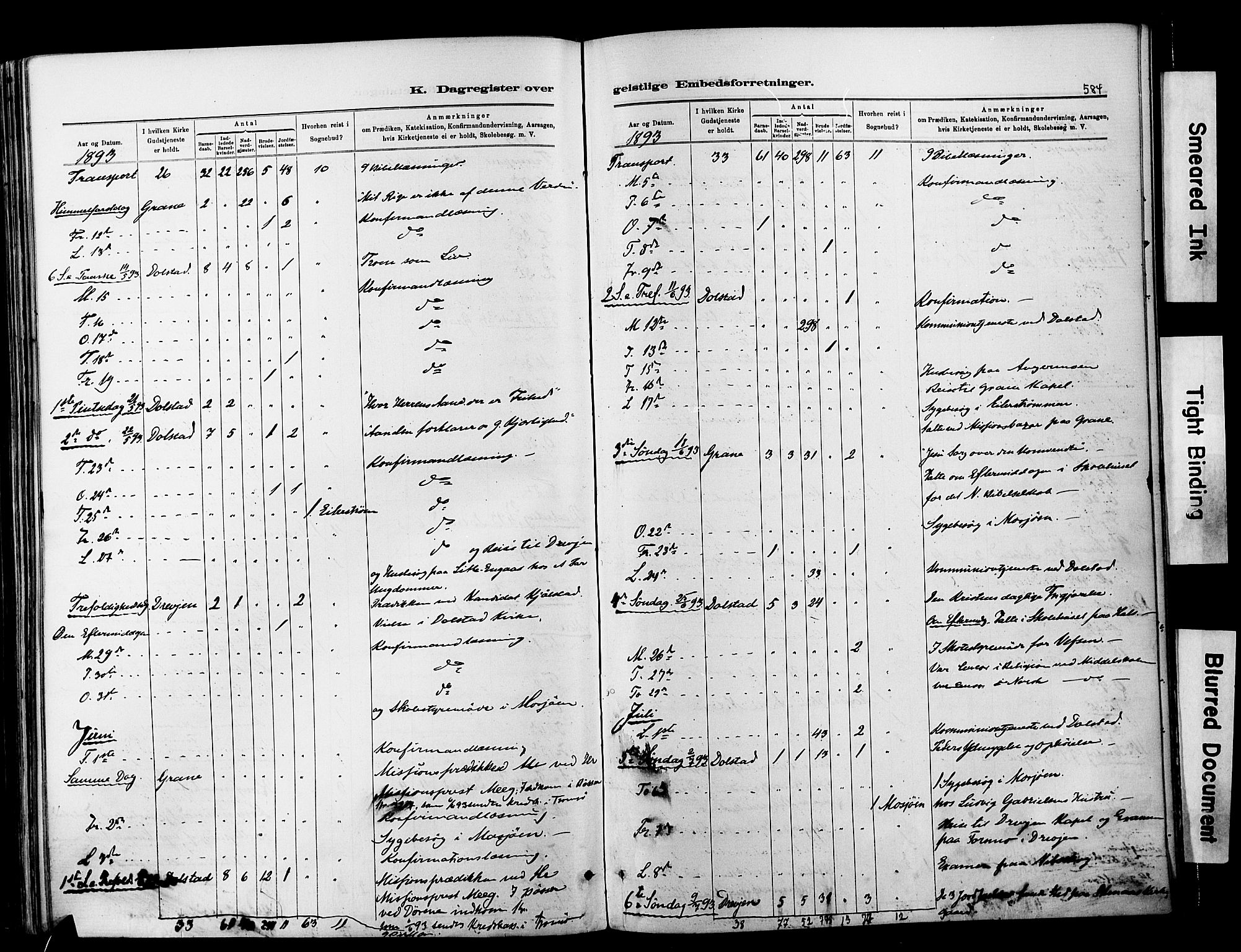 Ministerialprotokoller, klokkerbøker og fødselsregistre - Nordland, AV/SAT-A-1459/820/L0295: Parish register (official) no. 820A16, 1880-1896, p. 584