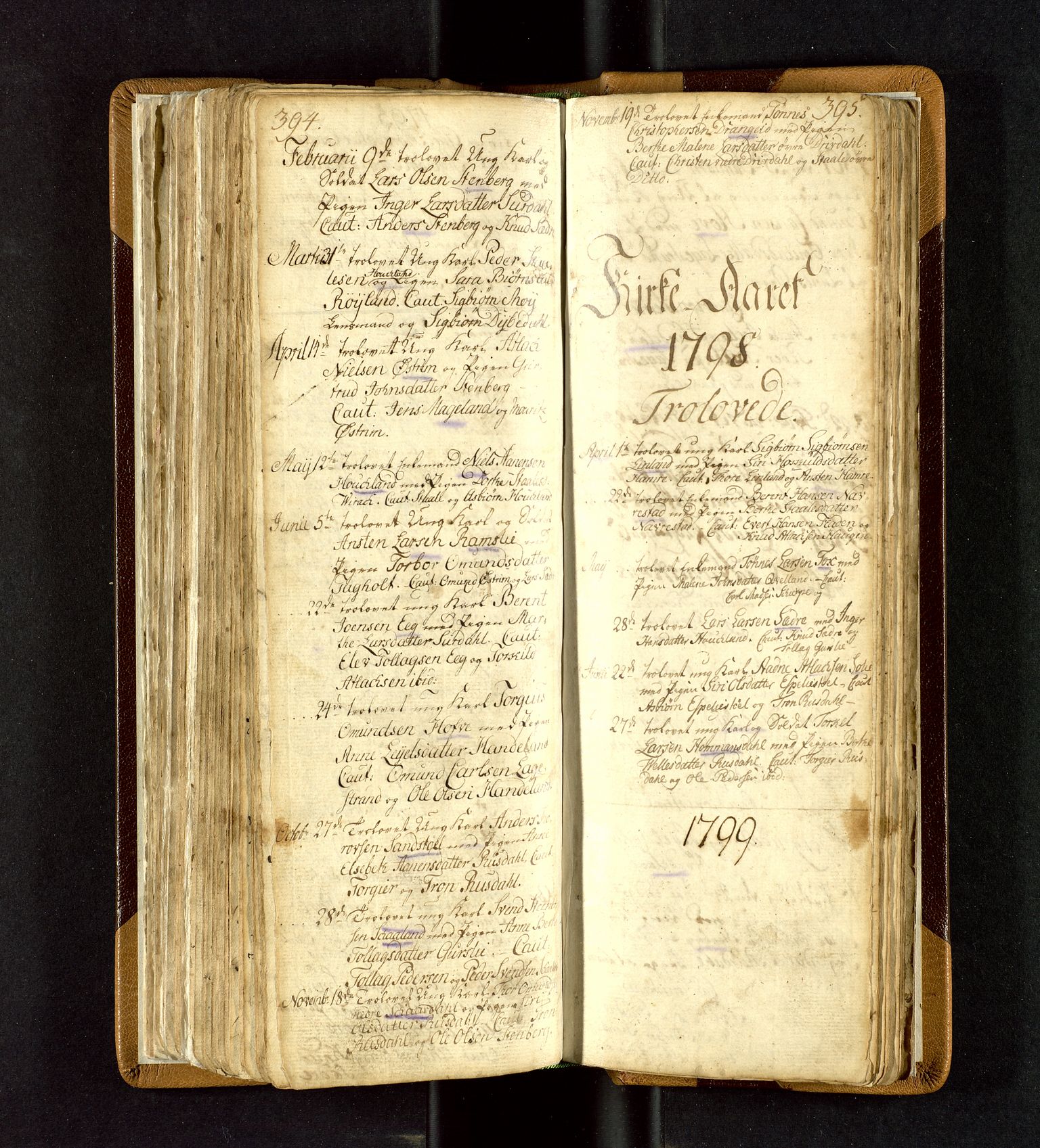 Lund sokneprestkontor, SAST/A-101809/S06/L0003: Parish register (official) no. A 3, 1761-1801, p. 394-395