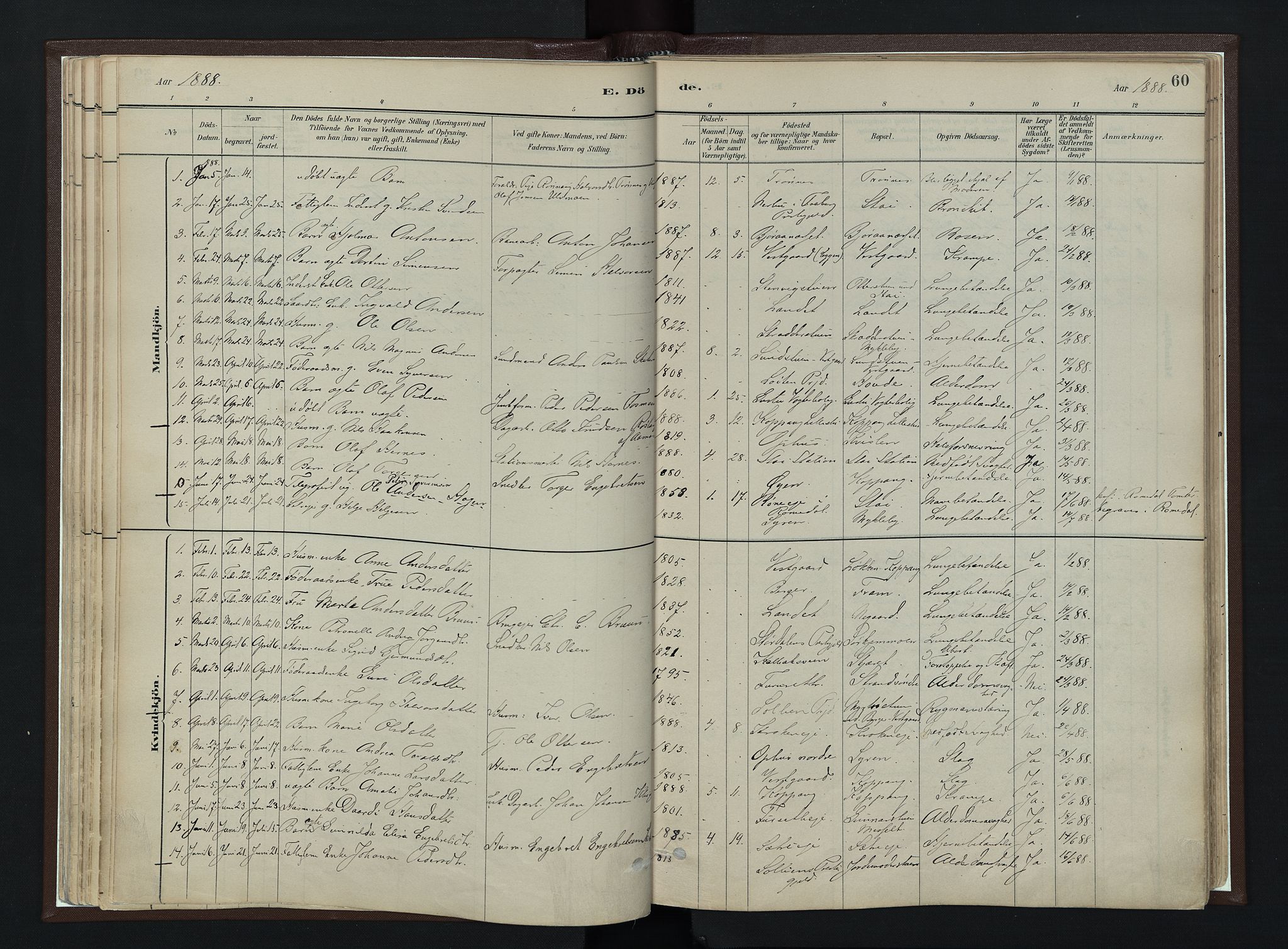 Stor-Elvdal prestekontor, SAH/PREST-052/H/Ha/Haa/L0003: Parish register (official) no. 3, 1882-1901, p. 60