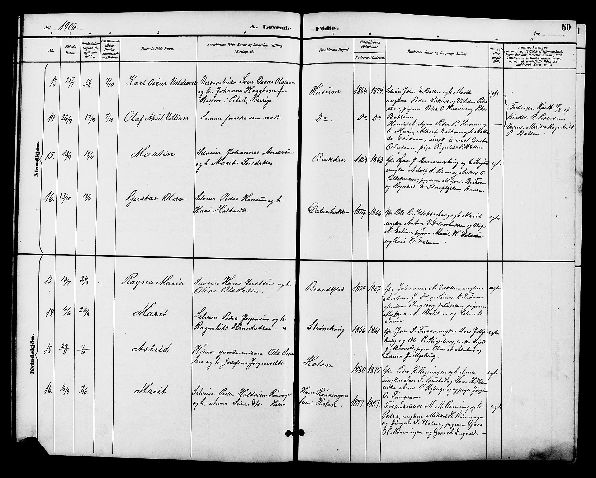 Alvdal prestekontor, AV/SAH-PREST-060/H/Ha/Hab/L0004: Parish register (copy) no. 4, 1894-1910, p. 59