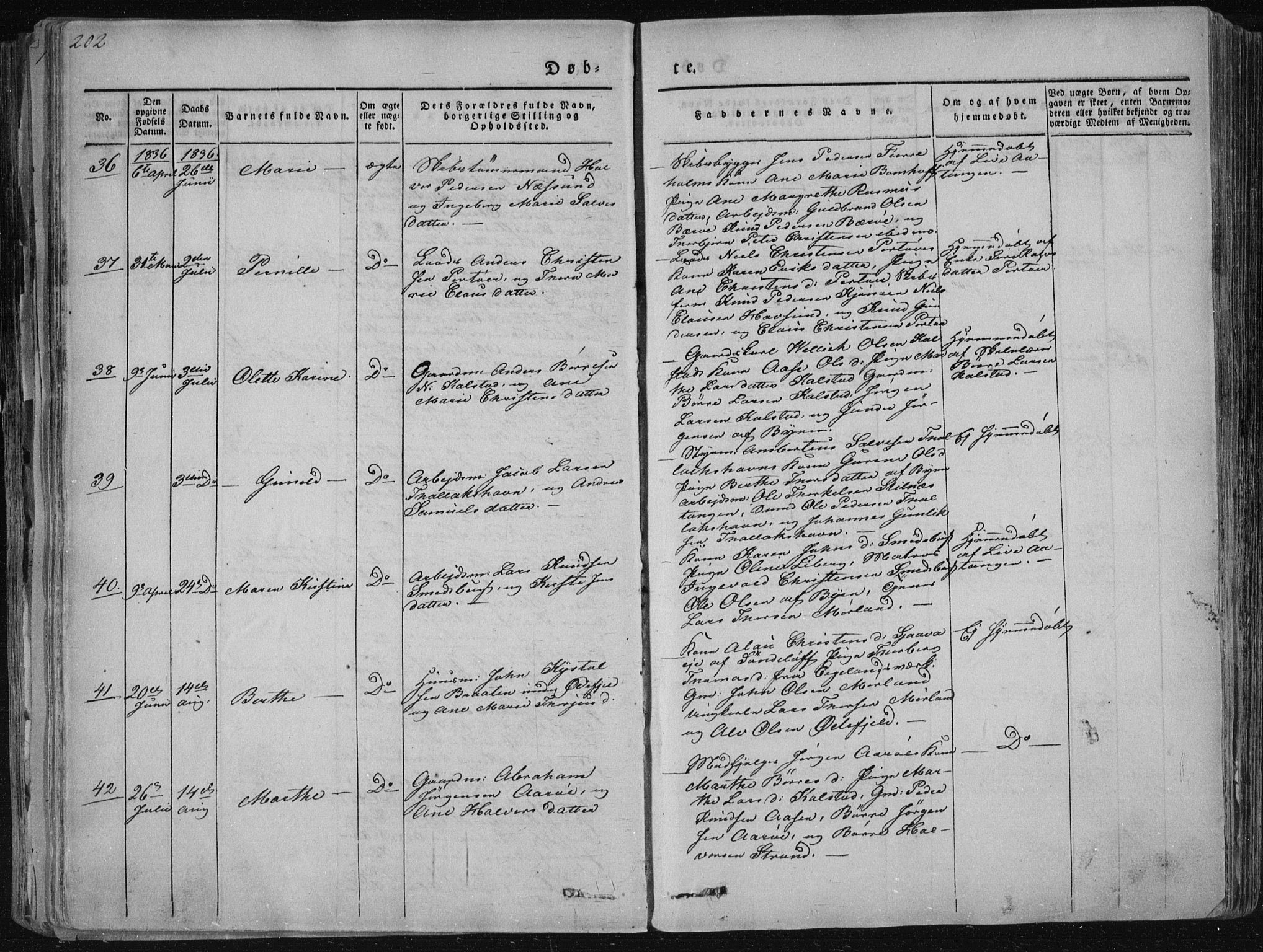 Sannidal kirkebøker, AV/SAKO-A-296/F/Fa/L0006: Parish register (official) no. 6, 1831-1847, p. 202