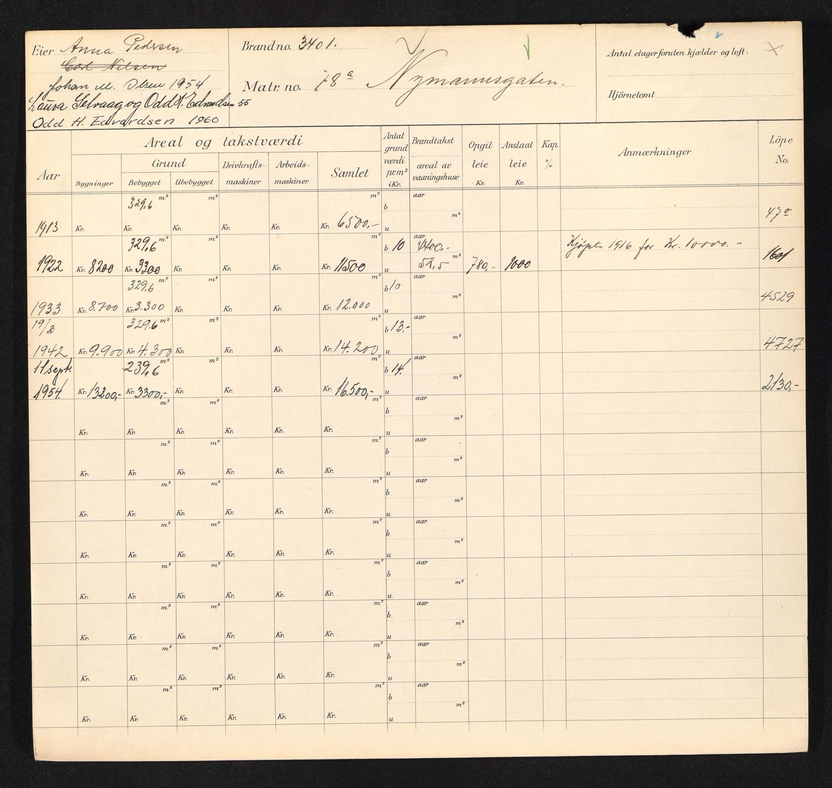 Stavanger kommune. Skattetakstvesenet, BYST/A-0440/F/Fa/Faa/L0033/0007: Skattetakstkort / Nymannsveien 78 - 108