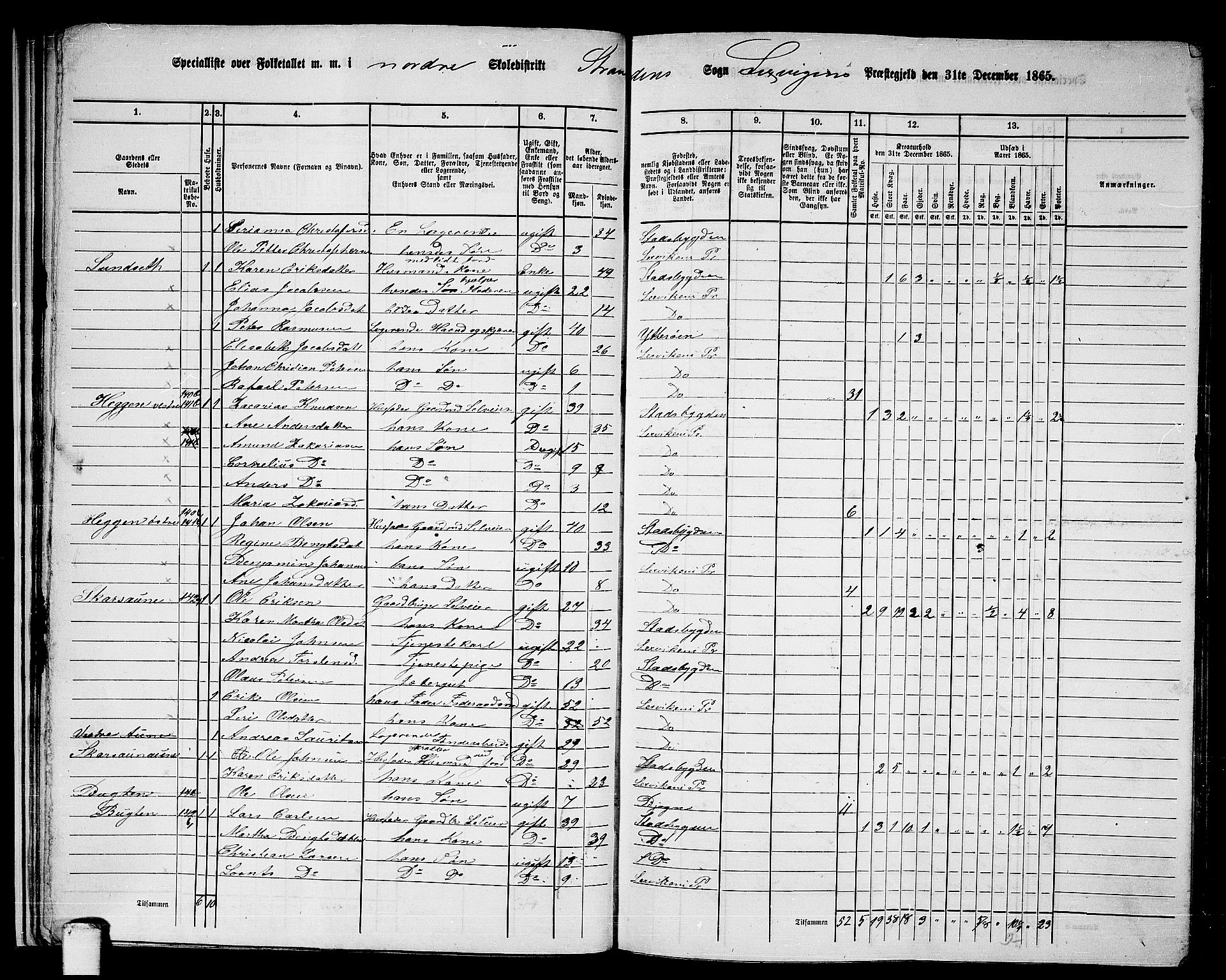 RA, 1865 census for Leksvik, 1865, p. 26