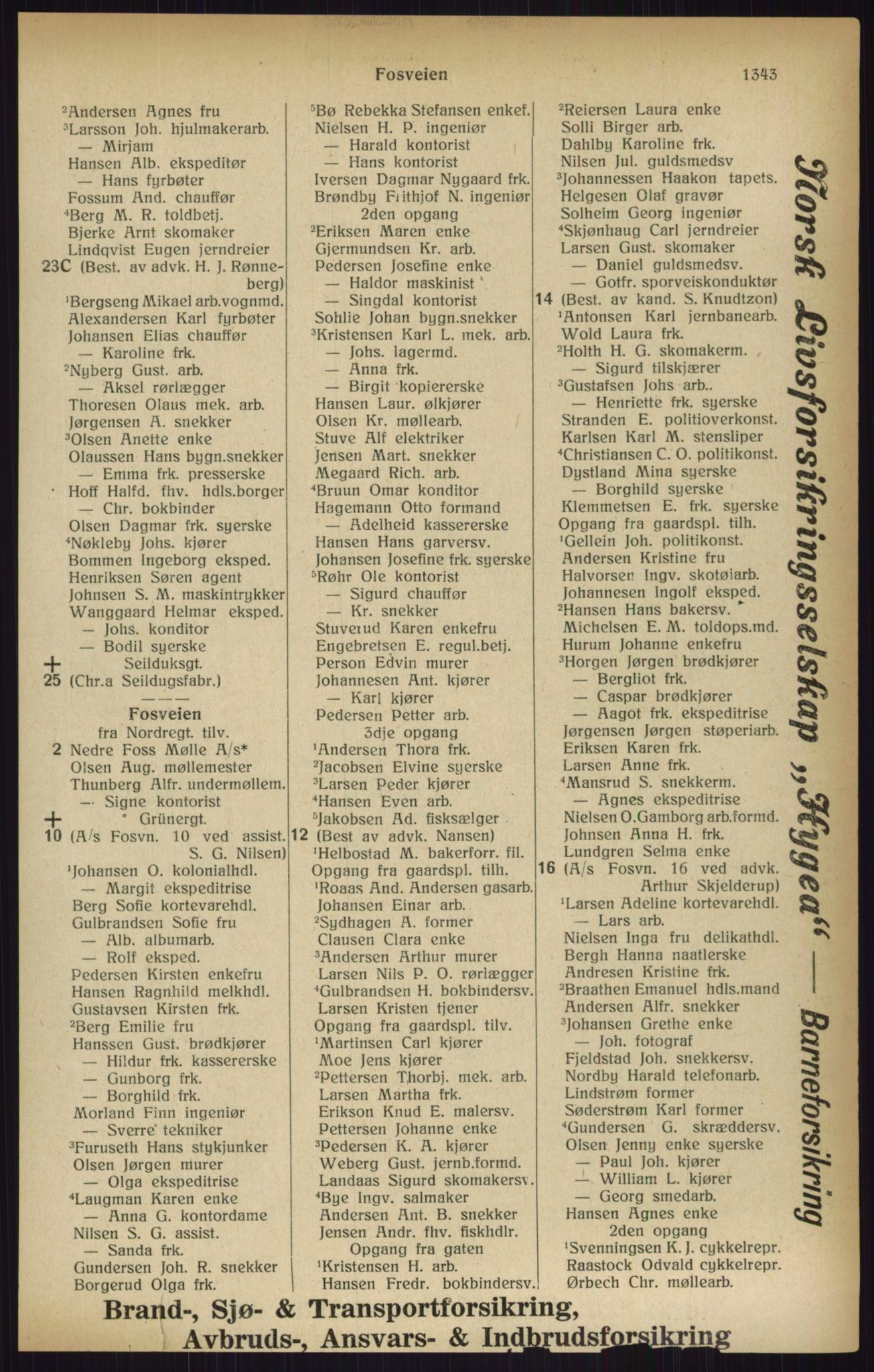 Kristiania/Oslo adressebok, PUBL/-, 1916, p. 1343