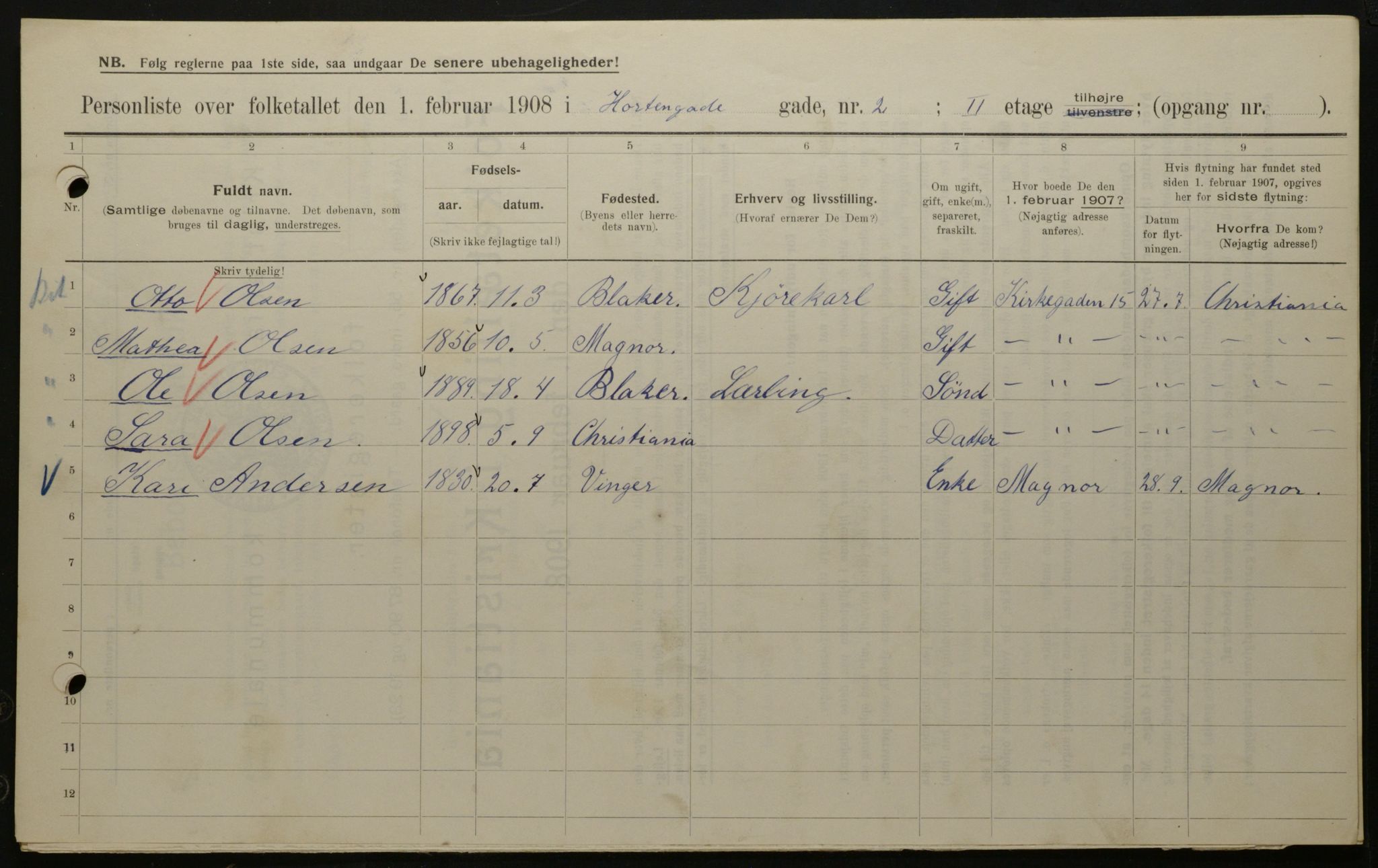 OBA, Municipal Census 1908 for Kristiania, 1908, p. 37244