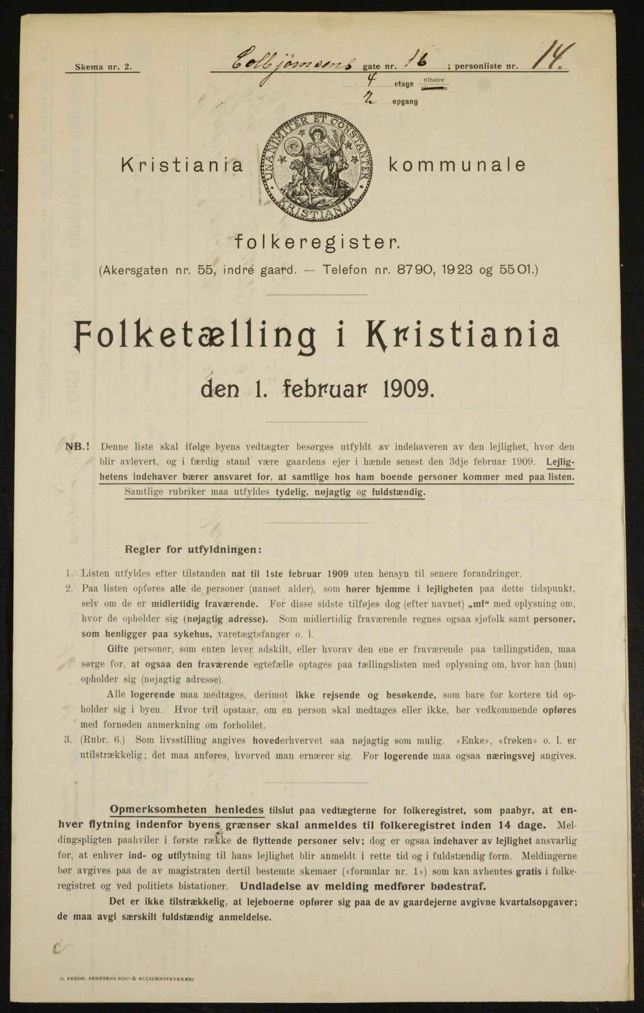 OBA, Municipal Census 1909 for Kristiania, 1909, p. 11810