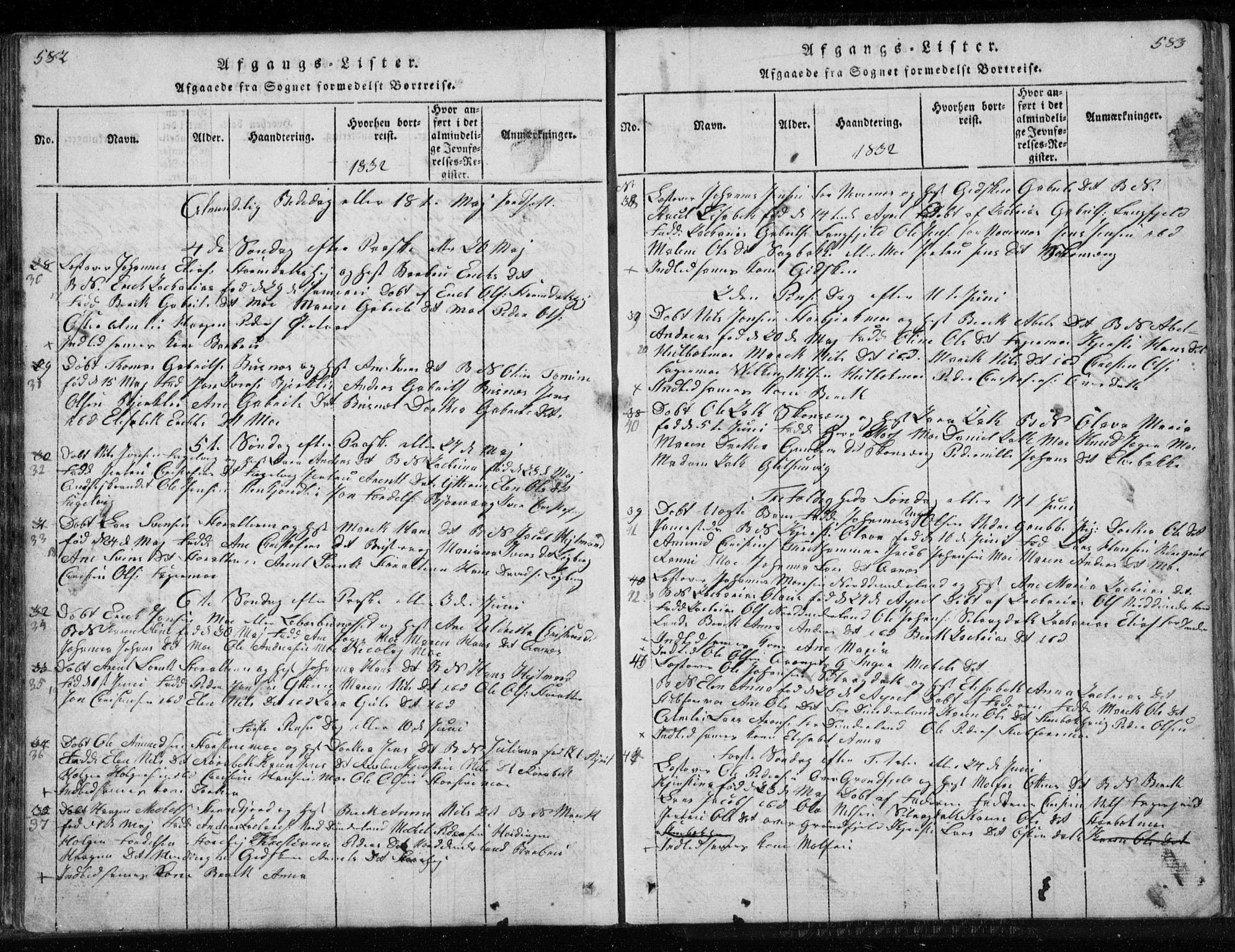 Ministerialprotokoller, klokkerbøker og fødselsregistre - Nordland, AV/SAT-A-1459/827/L0412: Parish register (copy) no. 827C01, 1820-1841, p. 582-583