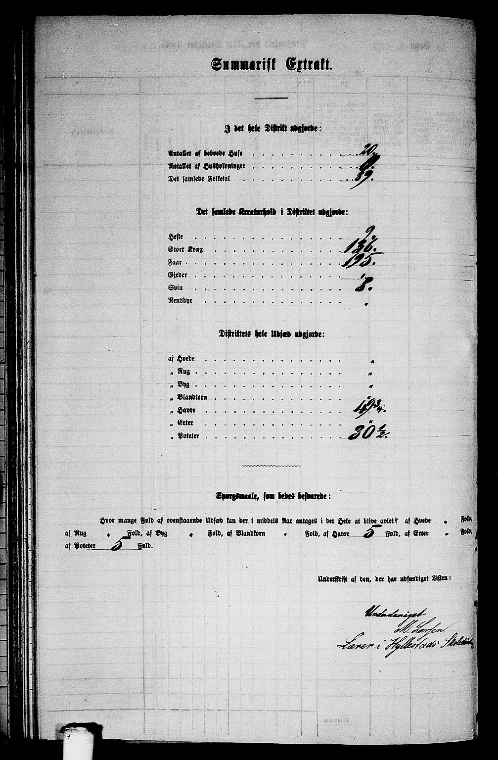 RA, 1865 census for Hyllestad, 1865, p. 93