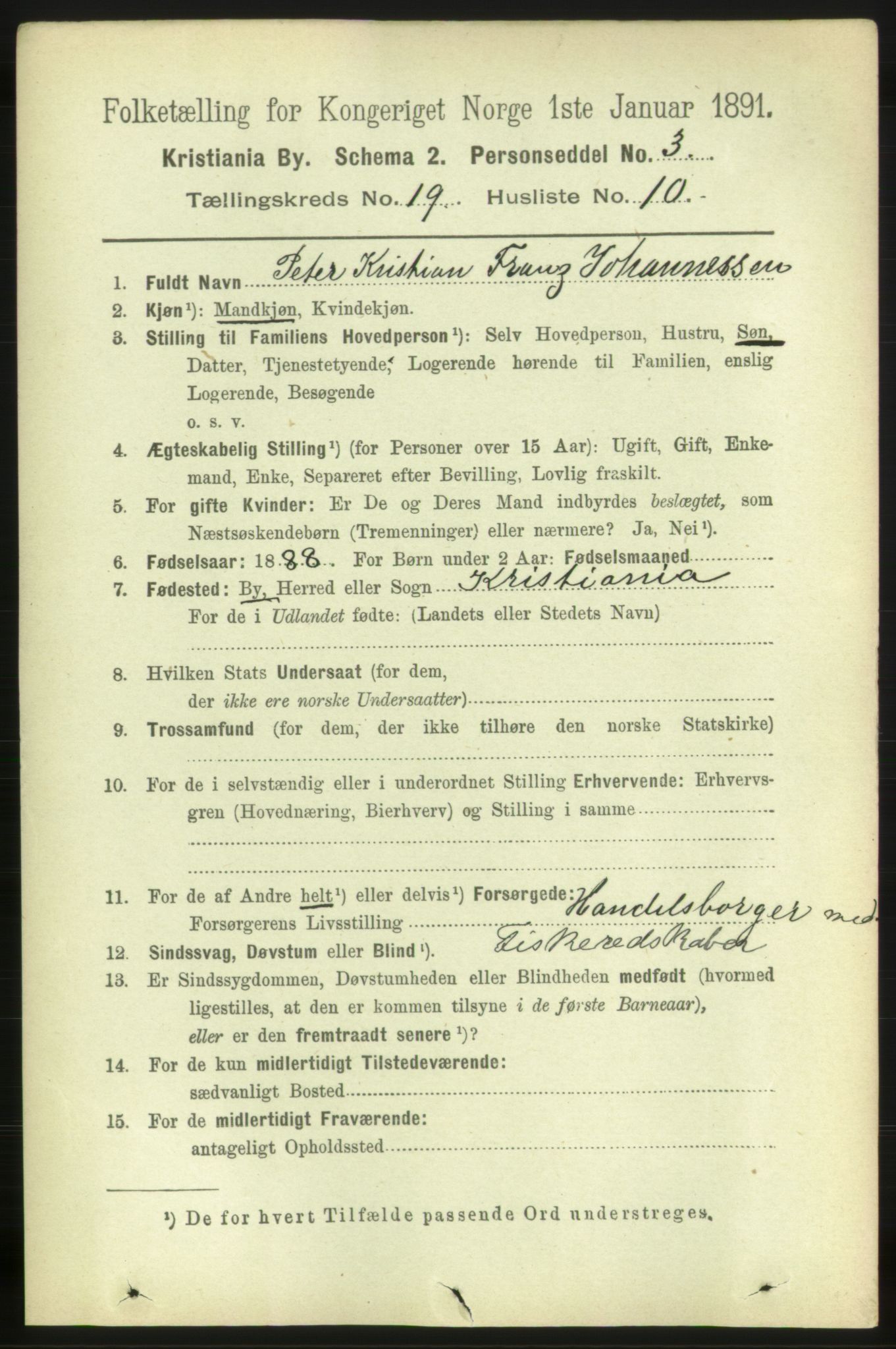 RA, 1891 census for 0301 Kristiania, 1891, p. 9724