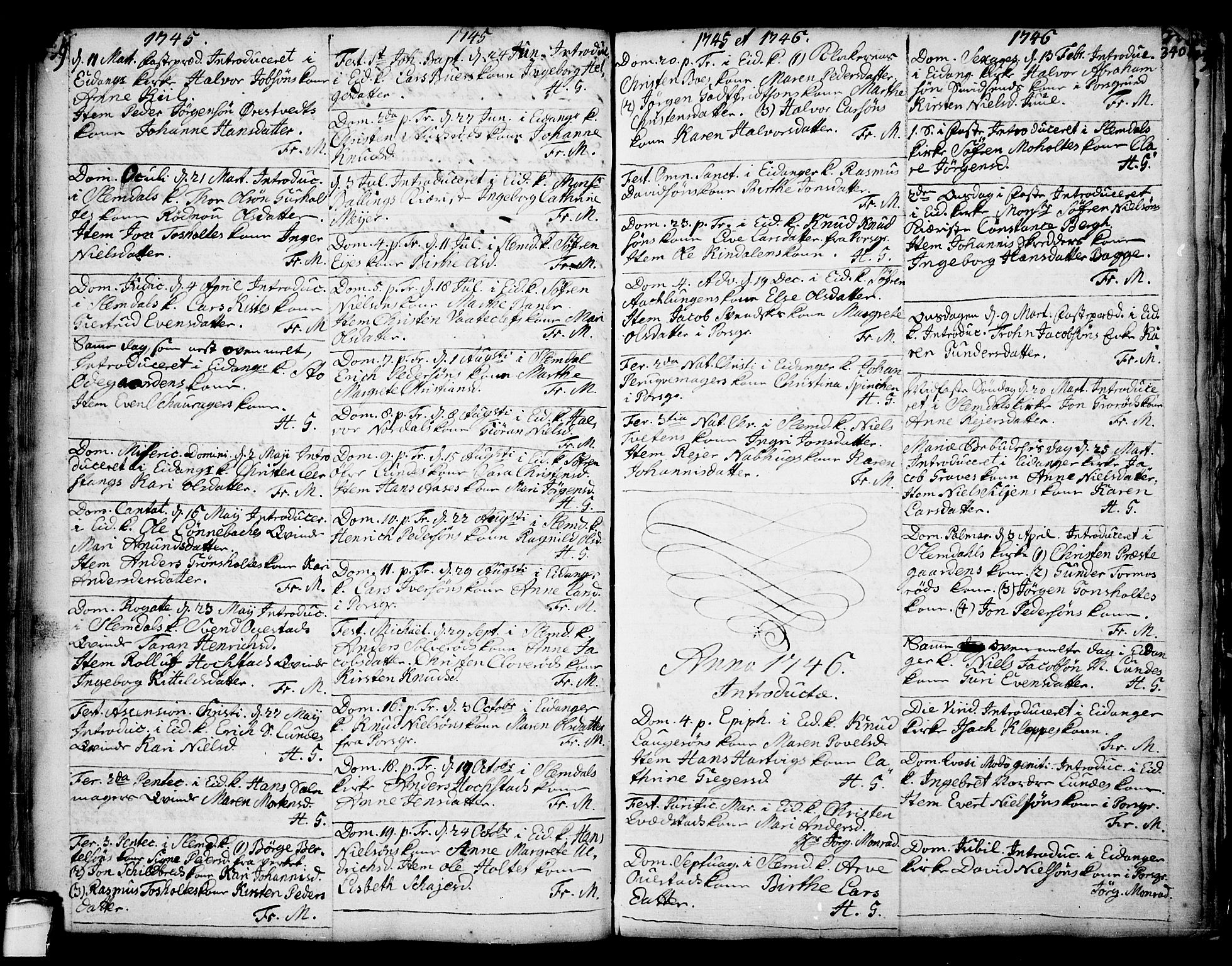 Eidanger kirkebøker, SAKO/A-261/F/Fa/L0004: Parish register (official) no. 4, 1733-1759, p. 339-340