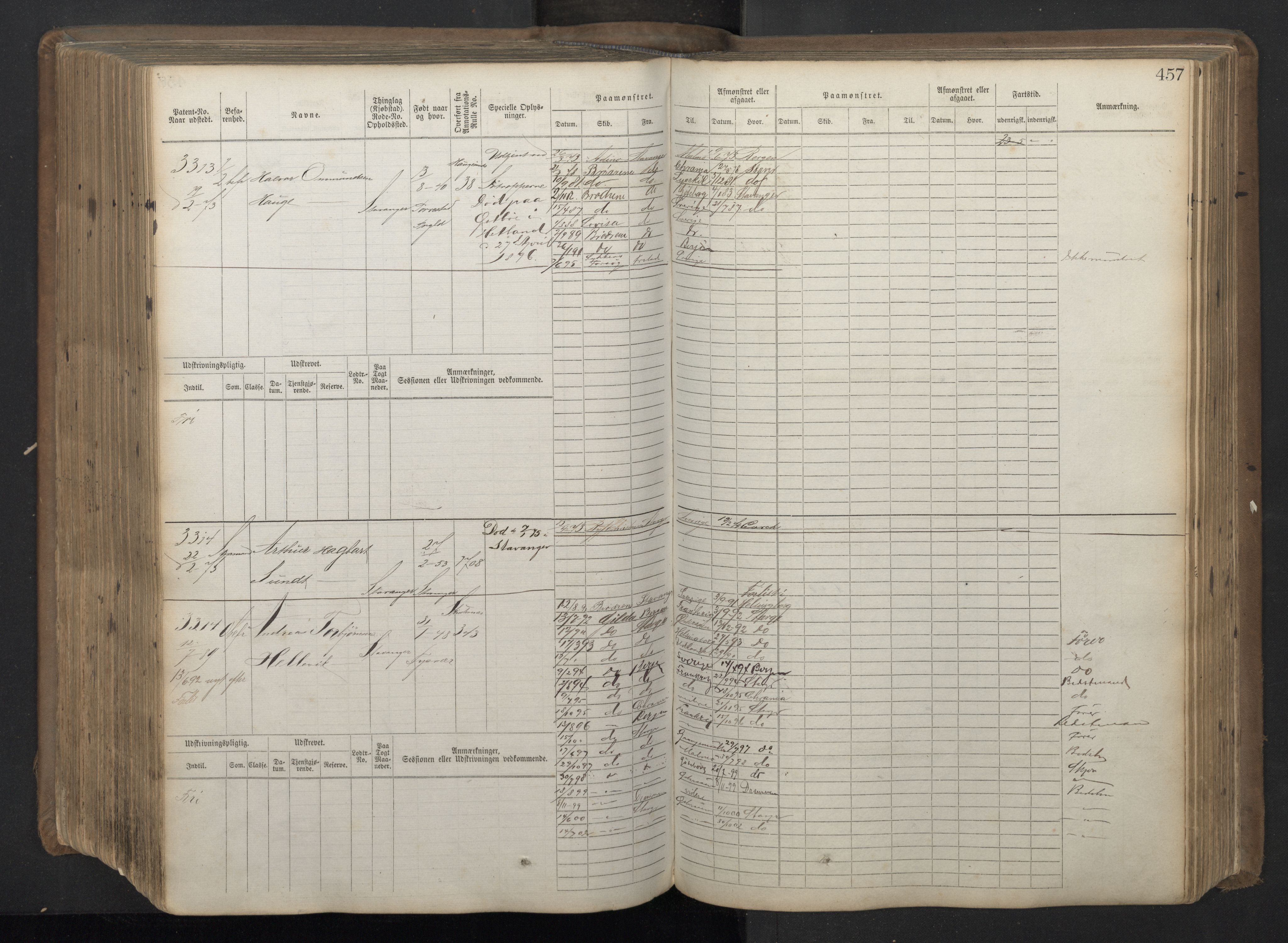 Stavanger sjømannskontor, AV/SAST-A-102006/F/Fb/Fbb/L0018: Sjøfartshovedrulle patnentnr. 2402-3602 (dublett), 1869, p. 461