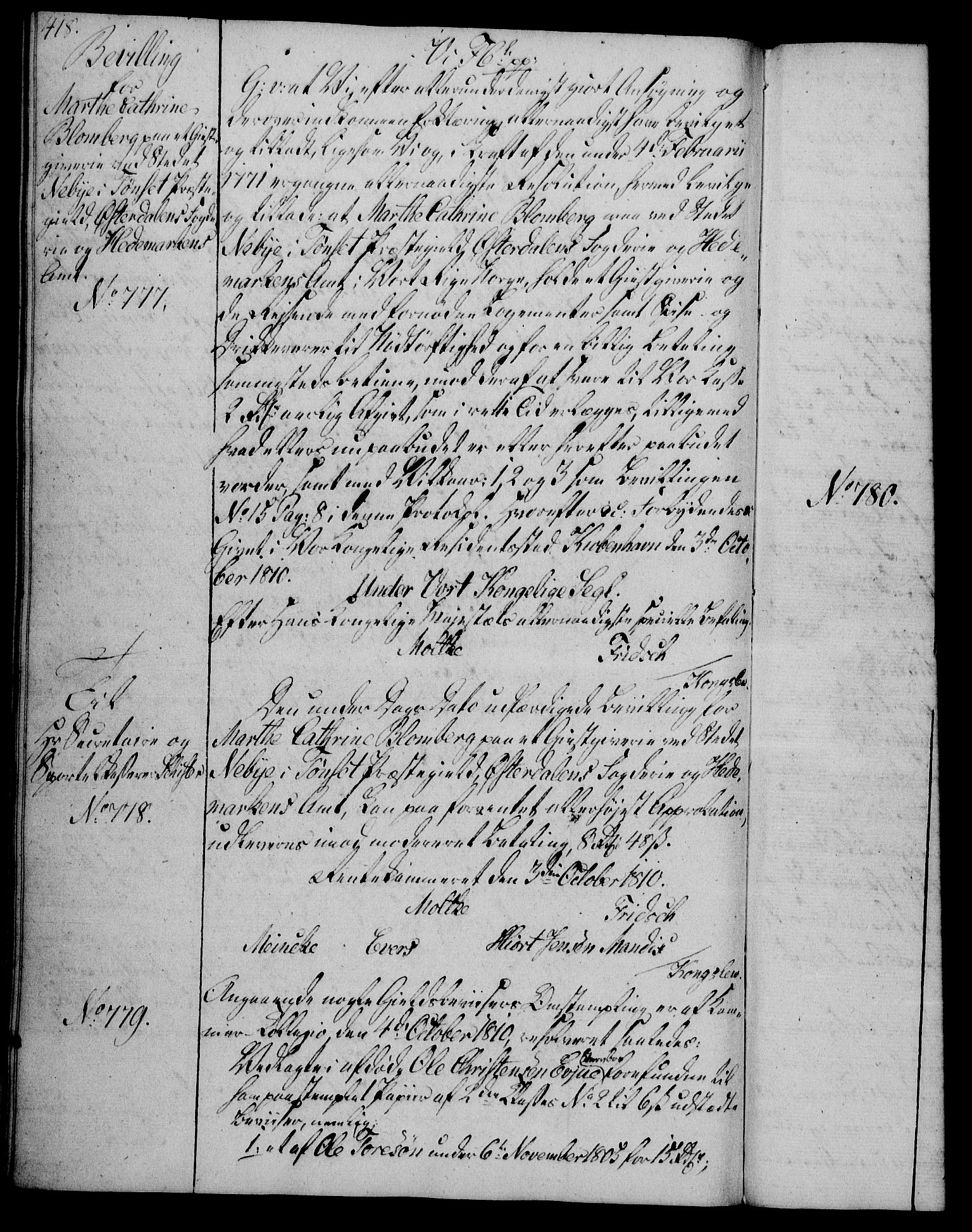 Rentekammeret, Kammerkanselliet, RA/EA-3111/G/Gg/Gga/L0019: Norsk ekspedisjonsprotokoll med register (merket RK 53.19), 1807-1810, p. 418