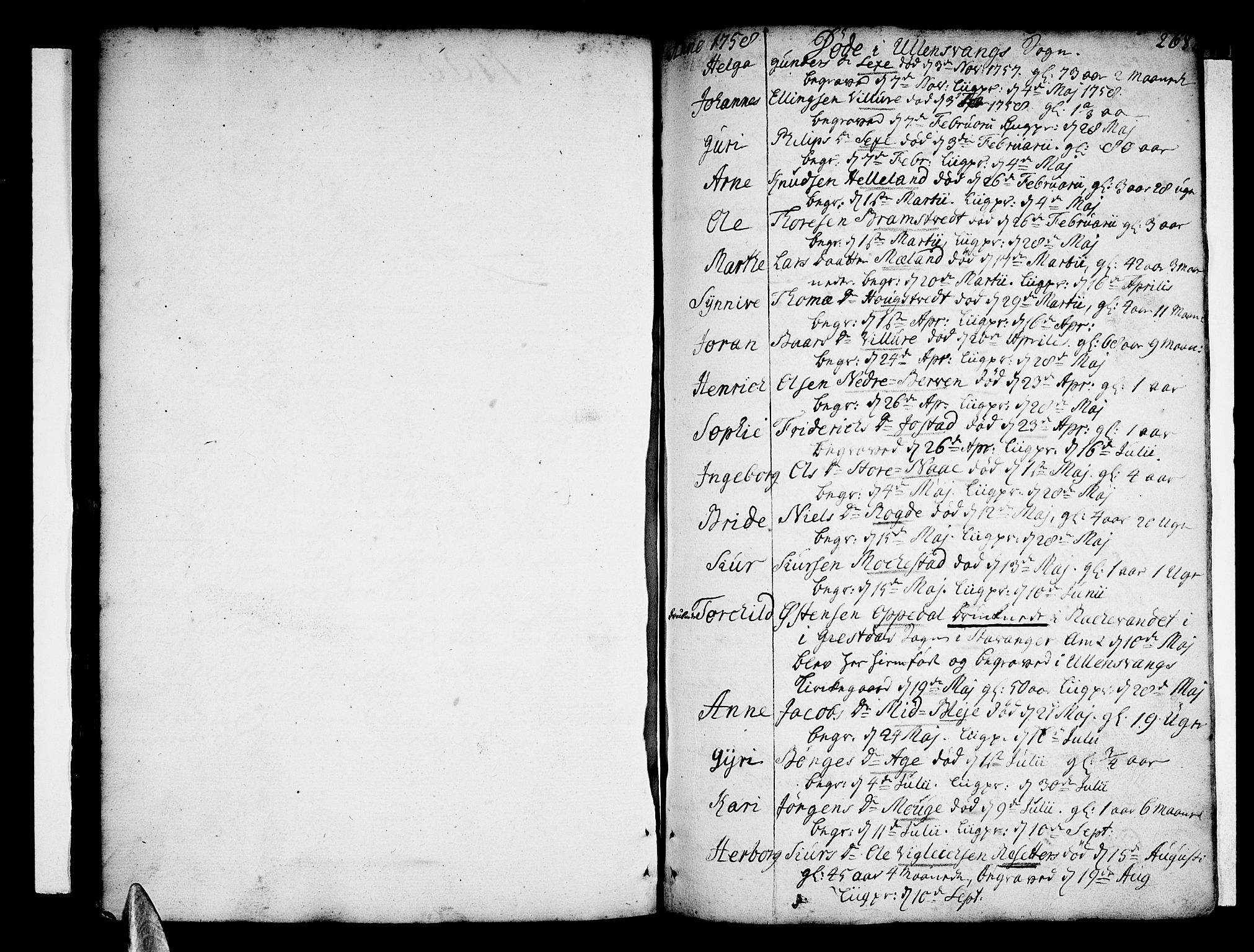Ullensvang sokneprestembete, SAB/A-78701/H/Haa: Parish register (official) no. A 6 /1, 1758-1788, p. 268