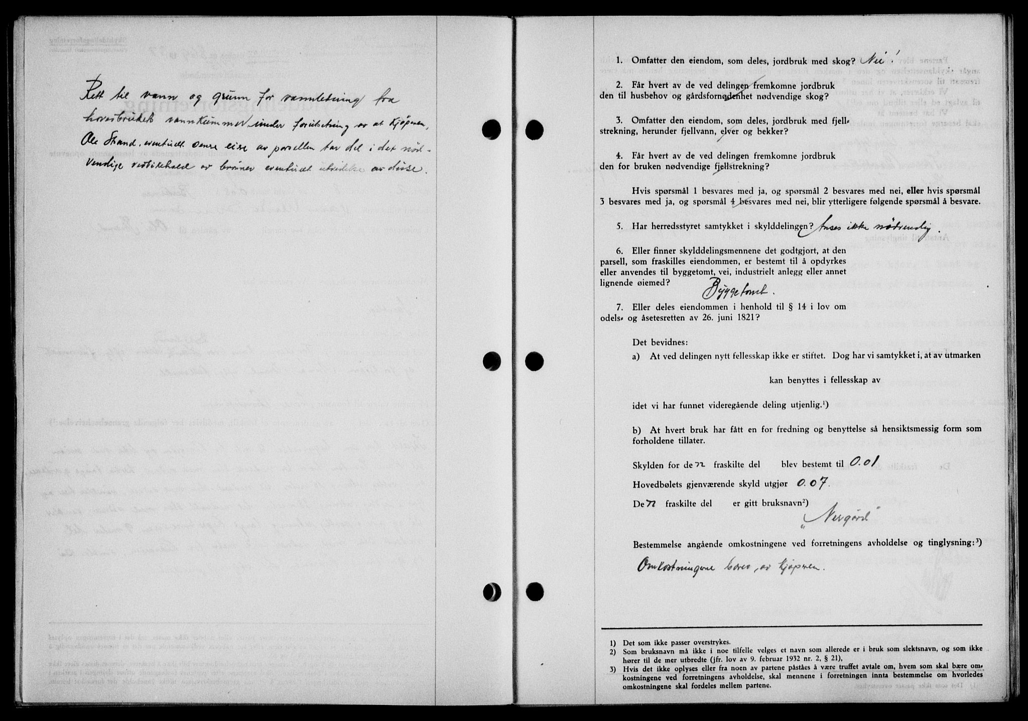 Lofoten sorenskriveri, SAT/A-0017/1/2/2C/L0002a: Mortgage book no. 2a, 1937-1937, Diary no: : 869/1937