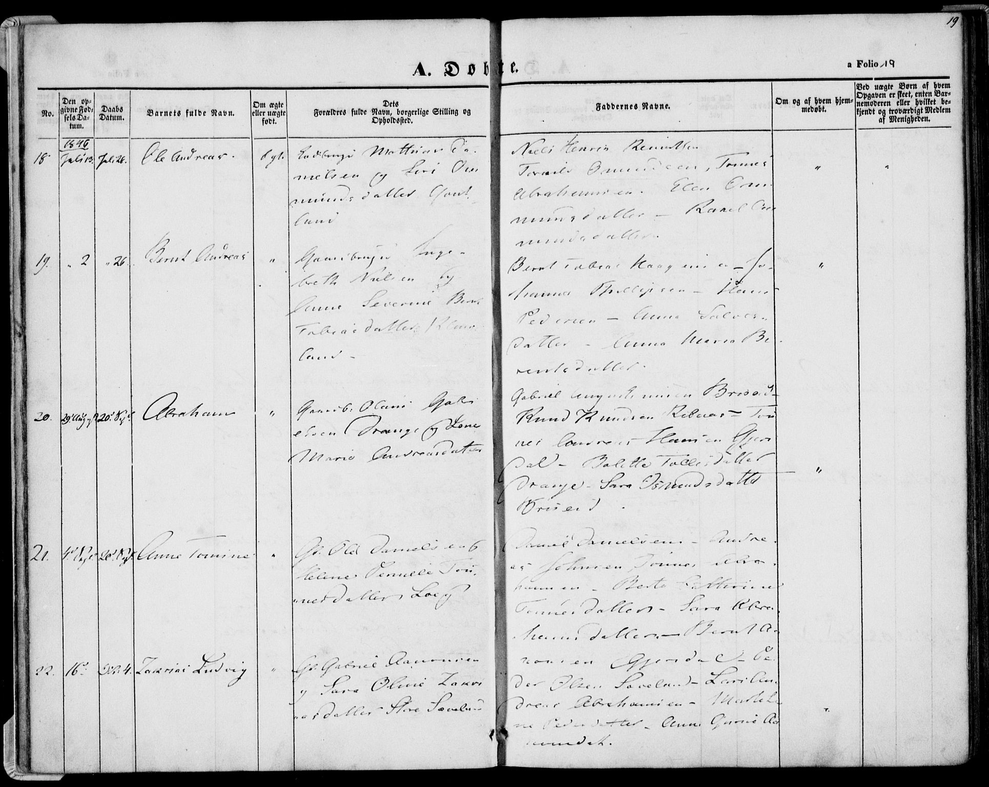 Herad sokneprestkontor, AV/SAK-1111-0018/F/Fa/Faa/L0004: Parish register (official) no. A 4, 1844-1853, p. 19