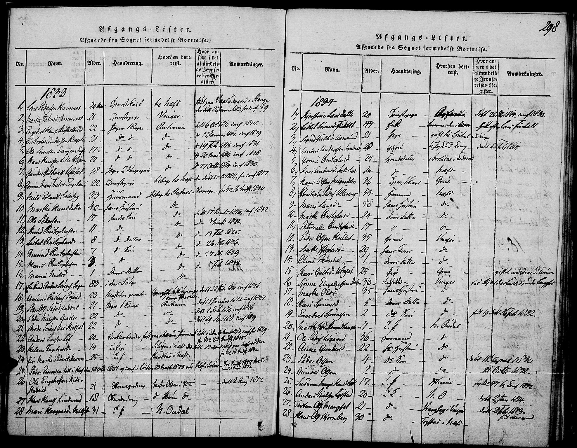 Strøm-Odalen prestekontor, AV/SAH-PREST-028/H/Ha/Haa/L0006: Parish register (official) no. 6, 1814-1850, p. 298