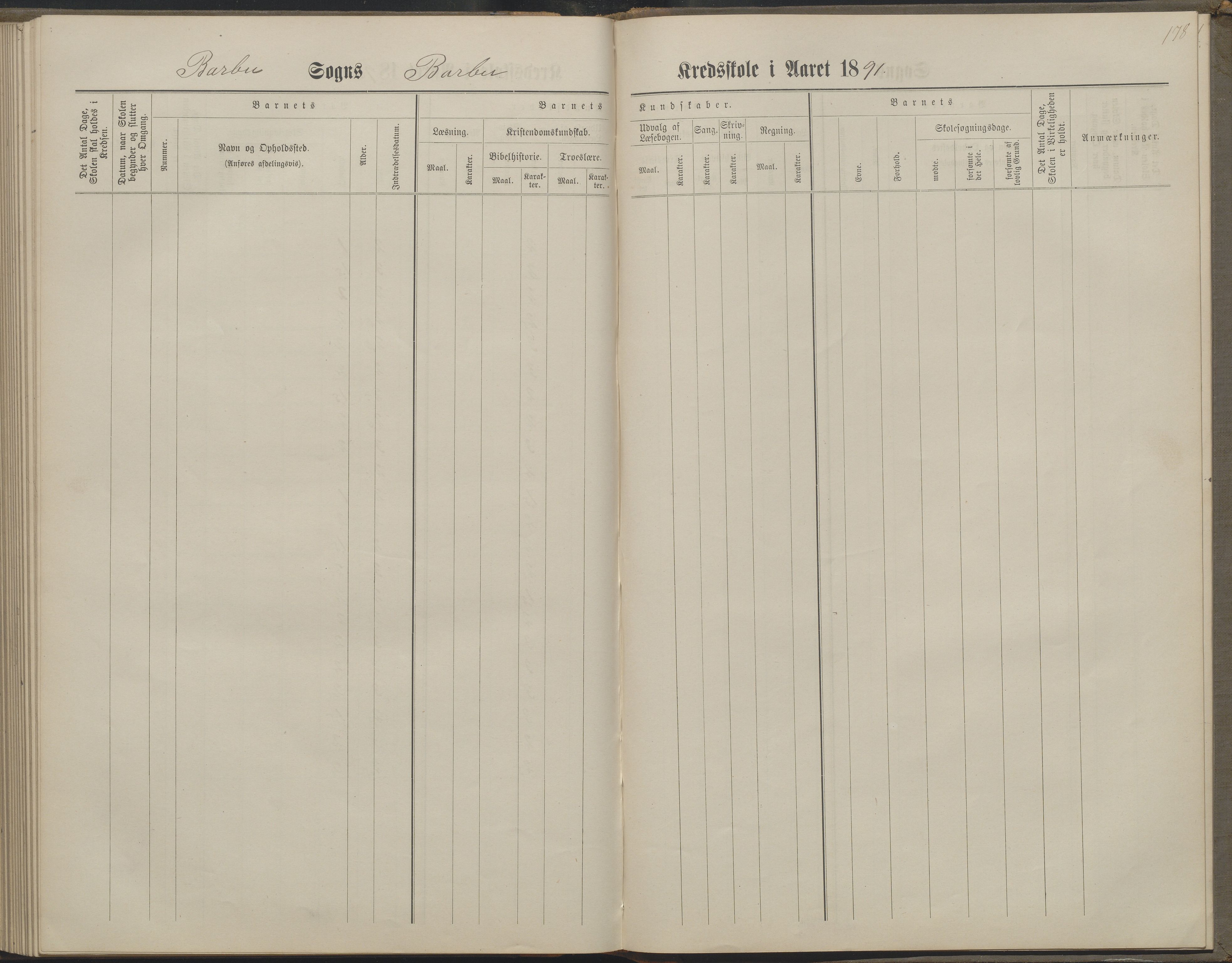 Arendal kommune, Katalog I, AAKS/KA0906-PK-I/07/L0160: Skoleprotokoll for nederste klasse, 1863-1877, p. 178
