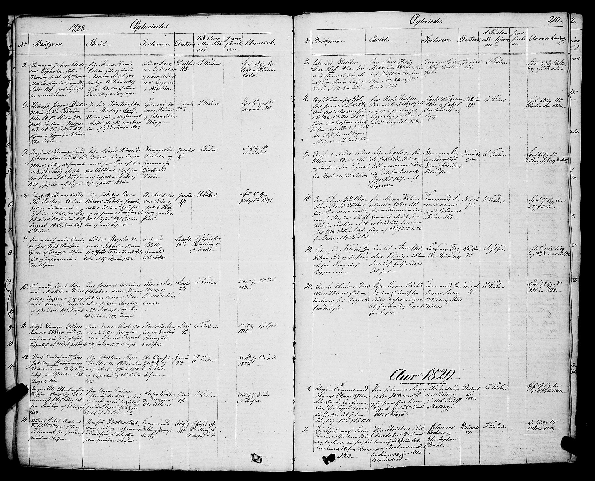 Larvik kirkebøker, SAKO/A-352/F/Fa/L0002: Parish register (official) no. I 2, 1825-1847, p. 210