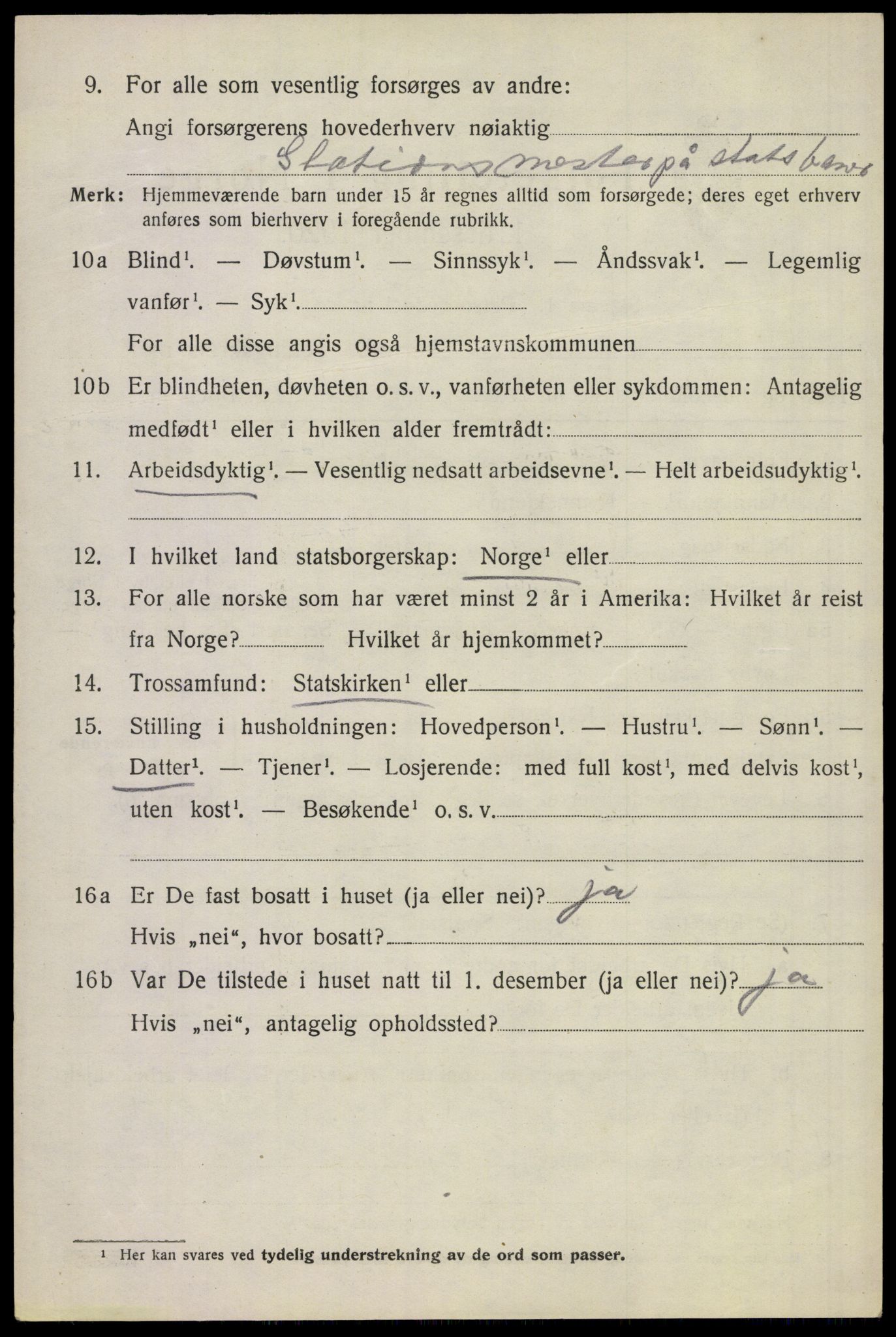 SAKO, 1920 census for Sem, 1920, p. 3606