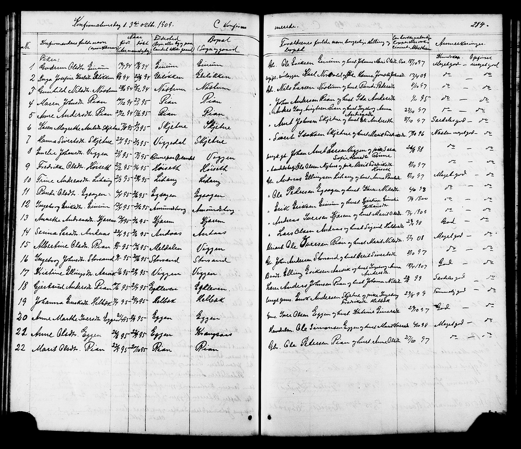 Ministerialprotokoller, klokkerbøker og fødselsregistre - Sør-Trøndelag, AV/SAT-A-1456/665/L0777: Parish register (copy) no. 665C02, 1867-1915, p. 284