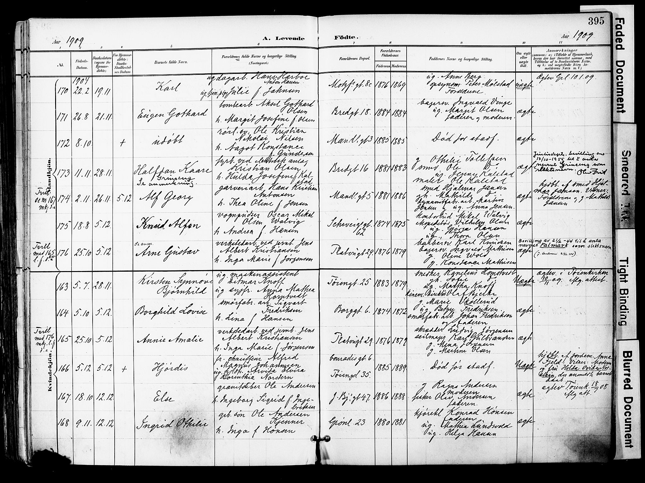 Grønland prestekontor Kirkebøker, AV/SAO-A-10848/F/Fa/L0014: Parish register (official) no. 14, 1900-1911, p. 395