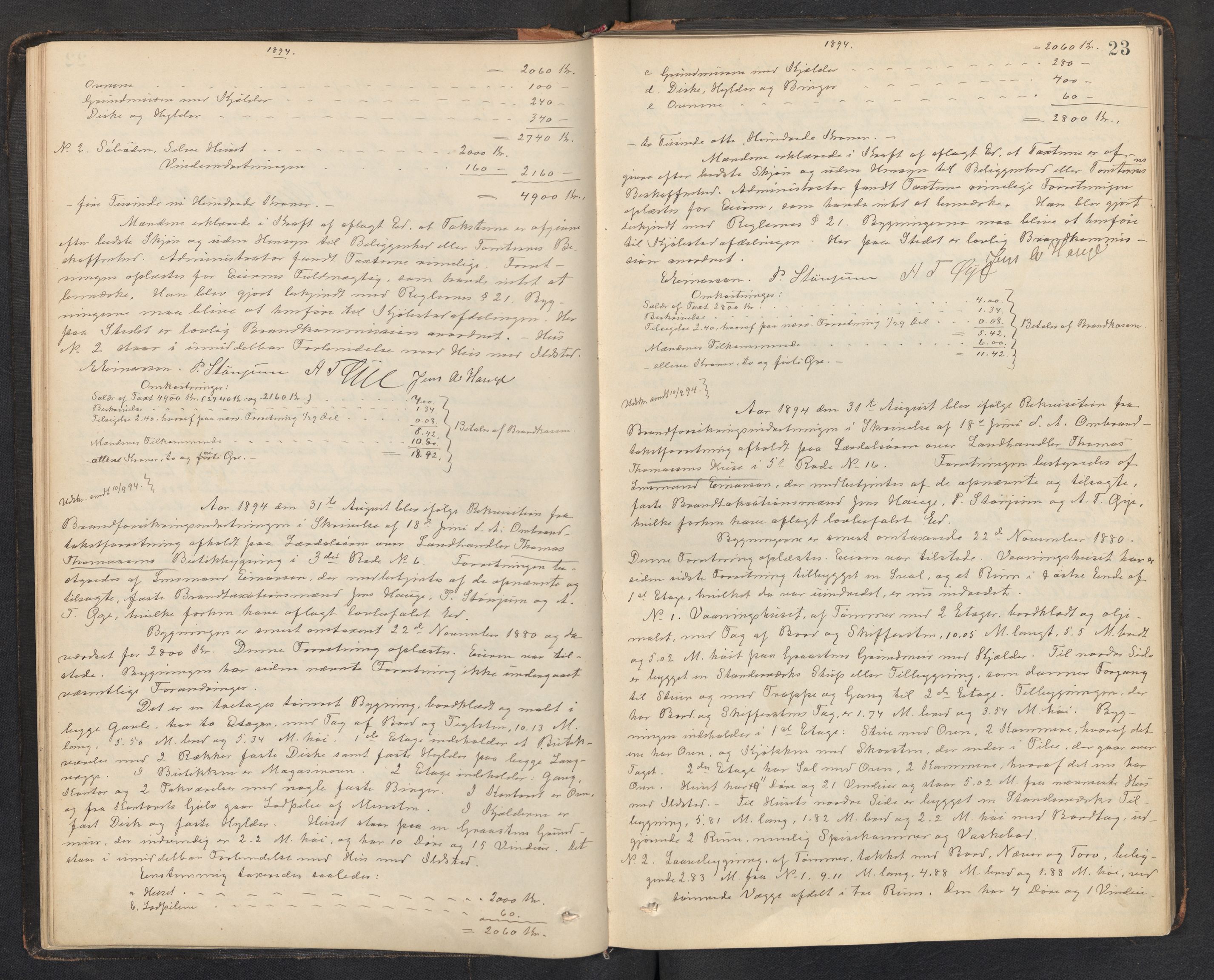 Lensmannen i Lærdal, AV/SAB-A-29401/0012/L0002: Branntakstprotokoll, 1890-1910, p. 22b-23a