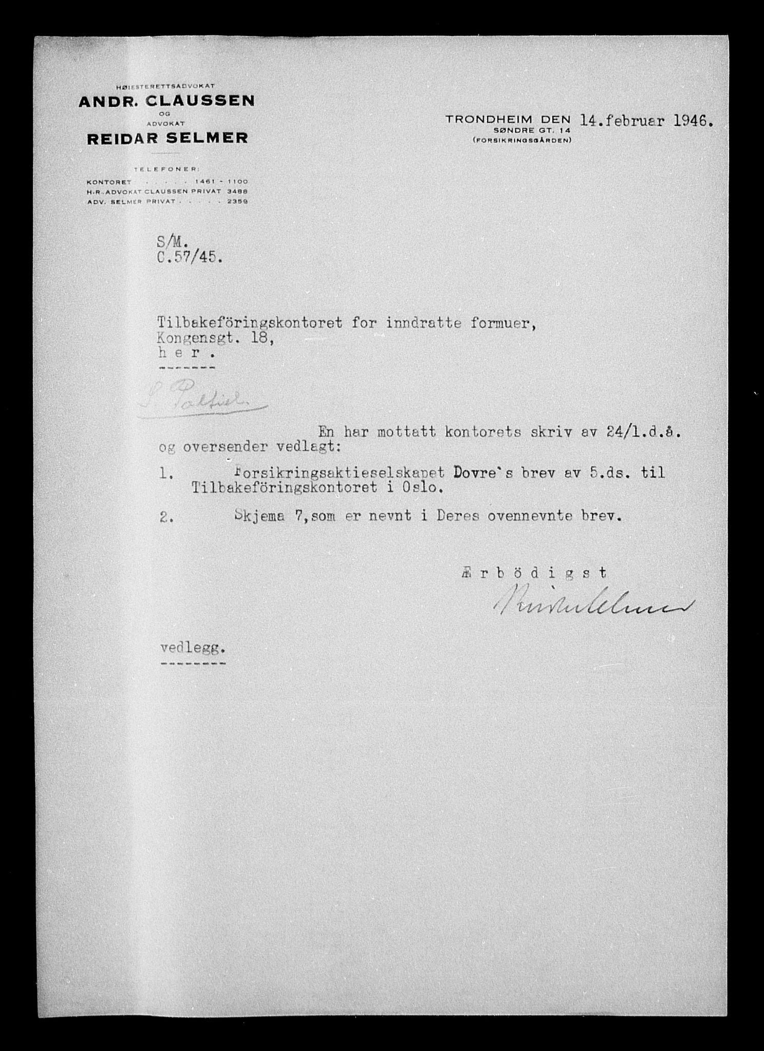 Justisdepartementet, Tilbakeføringskontoret for inndratte formuer, AV/RA-S-1564/H/Hc/Hca/L0906: --, 1945-1947, p. 552