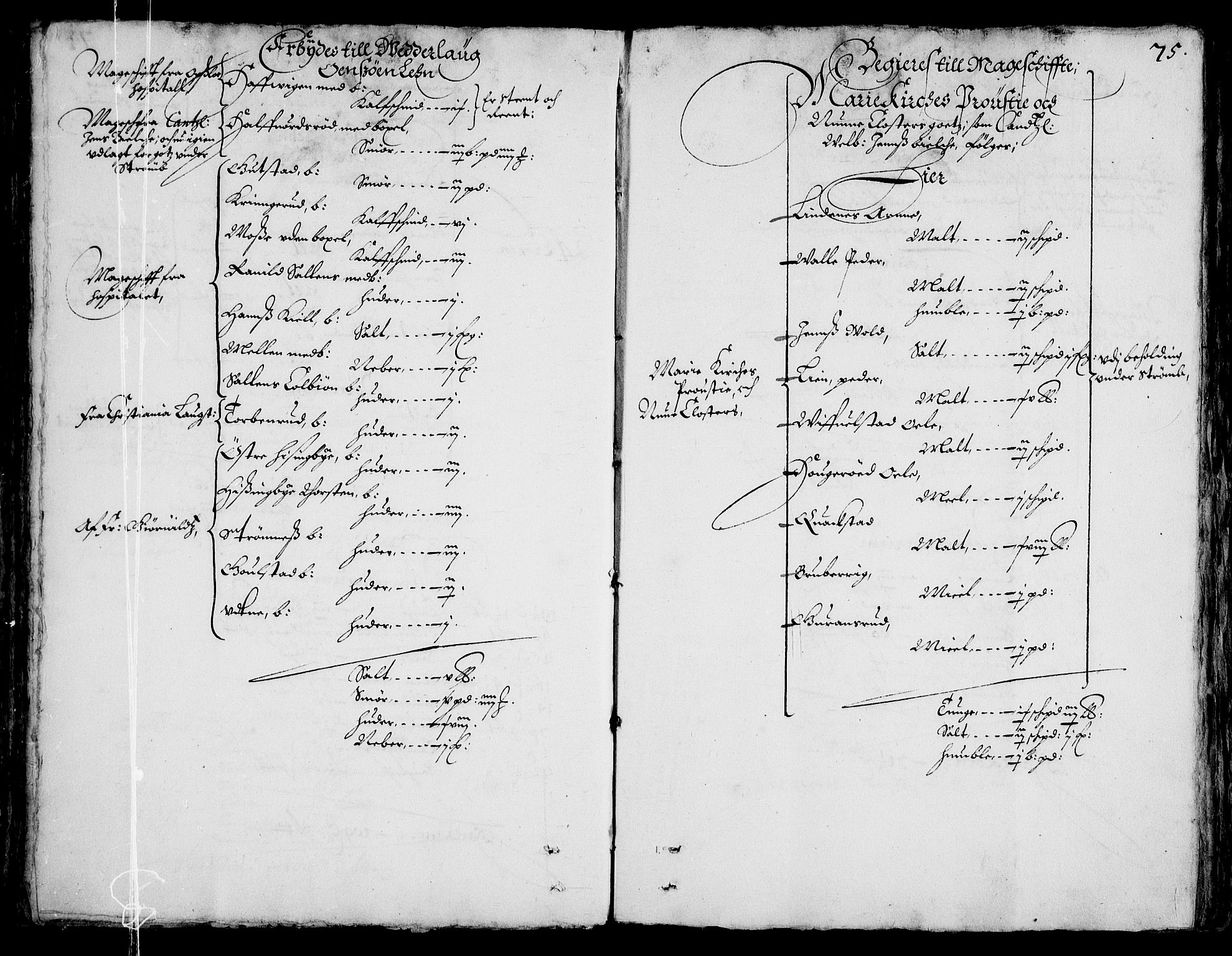 Rentekammeret inntil 1814, Realistisk ordnet avdeling, AV/RA-EA-4070/On/L0001/0002: Statens gods / [Jj 2]: Jordebok og forklaring over atkomstene til Hannibal Sehesteds gods, 1651, p. 75b-76a