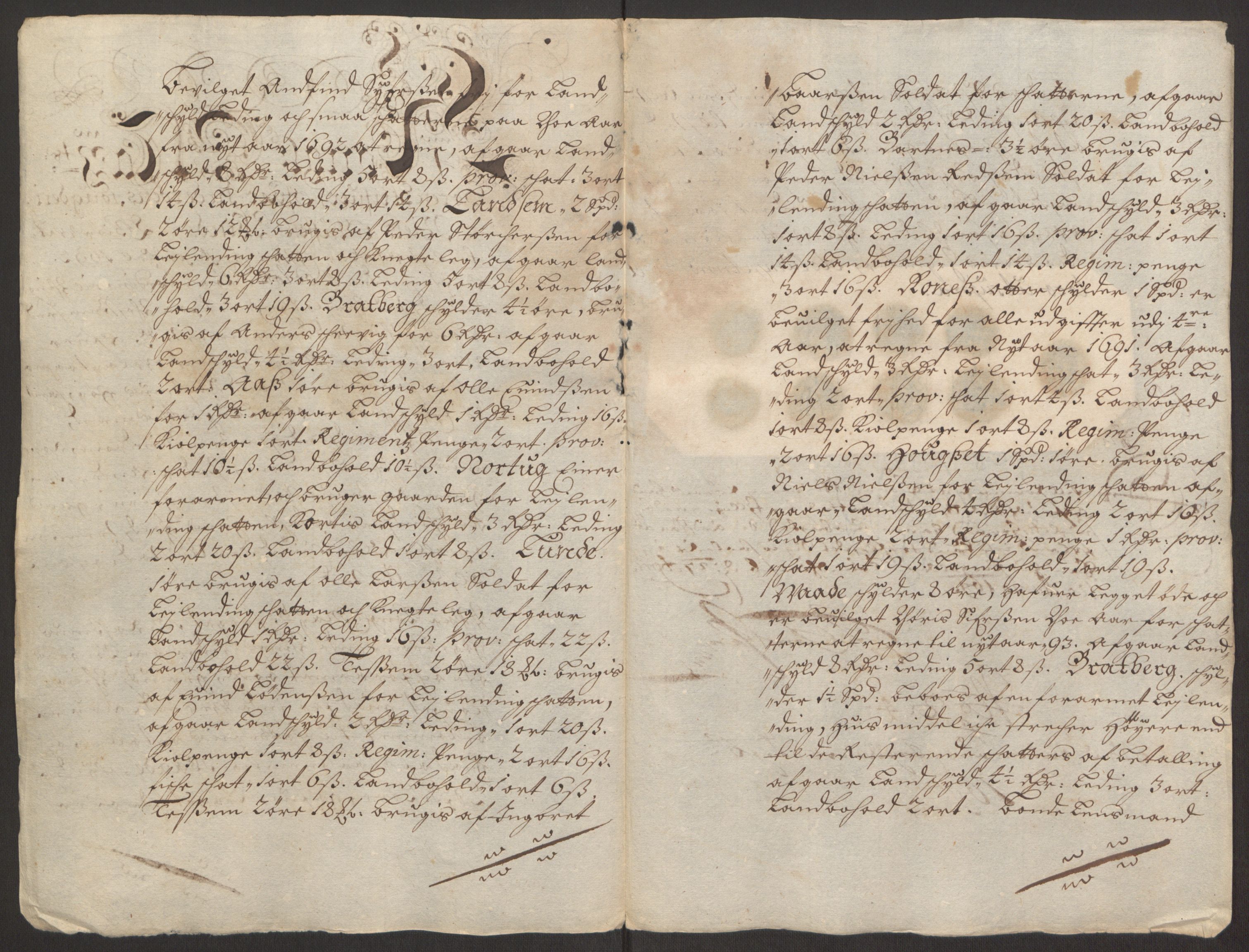 Rentekammeret inntil 1814, Reviderte regnskaper, Fogderegnskap, RA/EA-4092/R63/L4308: Fogderegnskap Inderøy, 1692-1694, p. 232