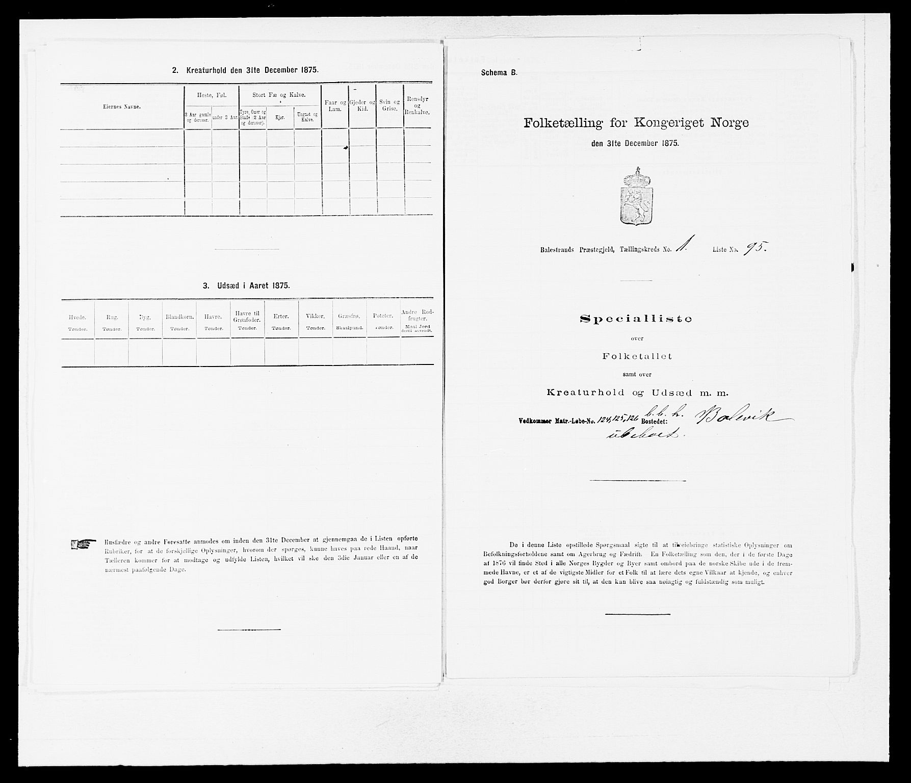 SAB, 1875 census for 1418P Balestrand, 1875, p. 207