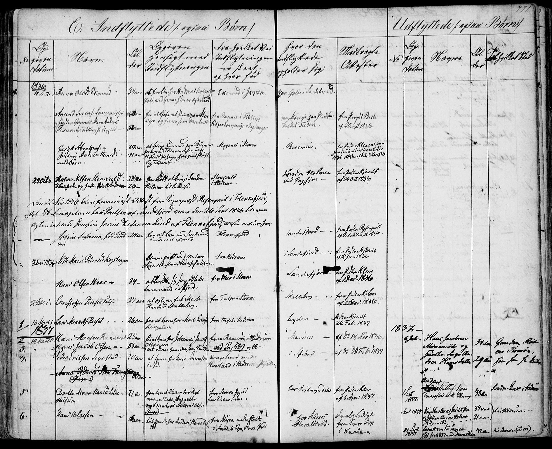 Sandar kirkebøker, SAKO/A-243/F/Fa/L0005: Parish register (official) no. 5, 1832-1847, p. 770-771