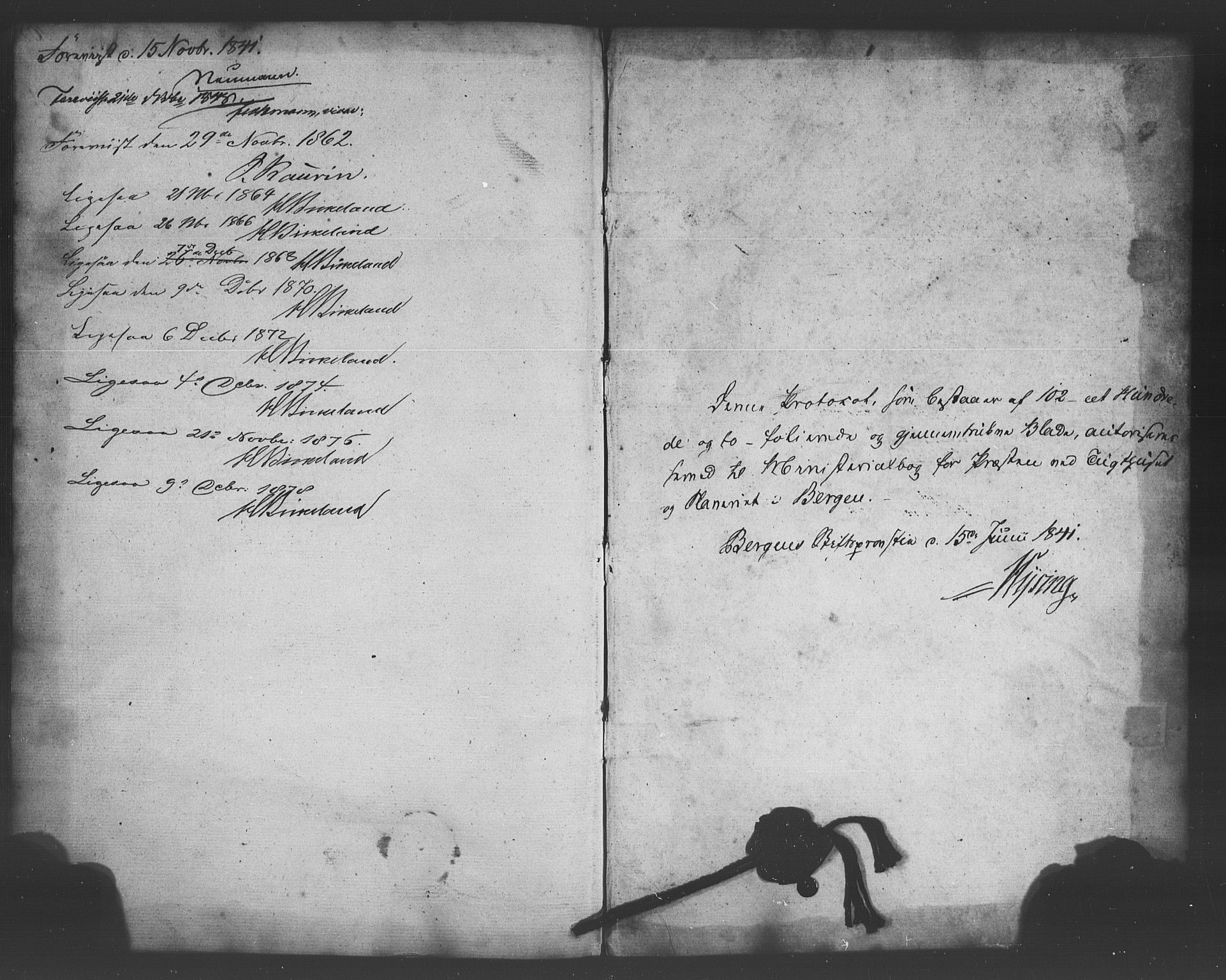 Bergens straffeanstalt, SAB/A-100323: Parish register (official) no. A 1, 1841-1875