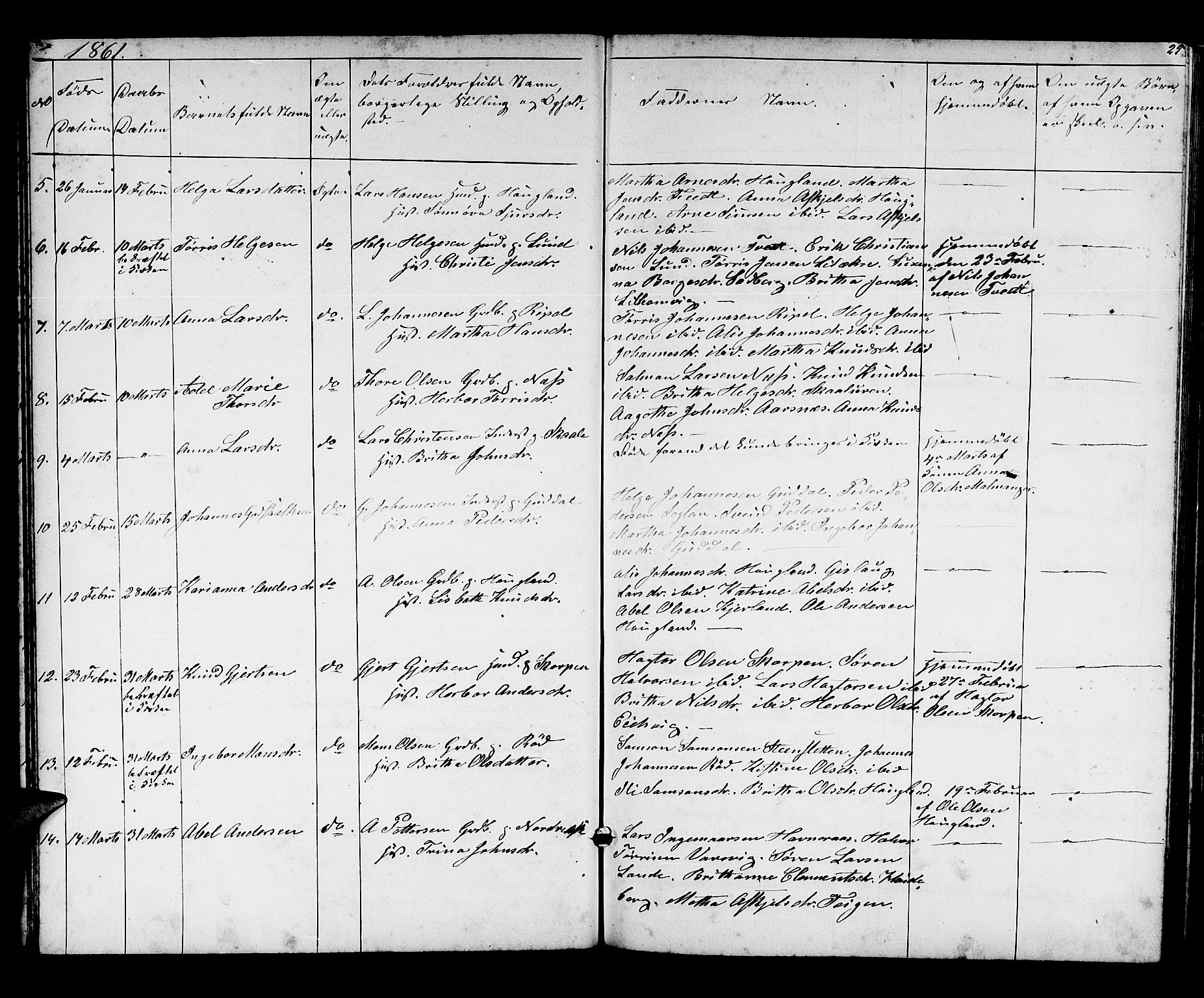 Kvinnherad sokneprestembete, AV/SAB-A-76401/H/Hab: Parish register (copy) no. A 1, 1856-1873, p. 25