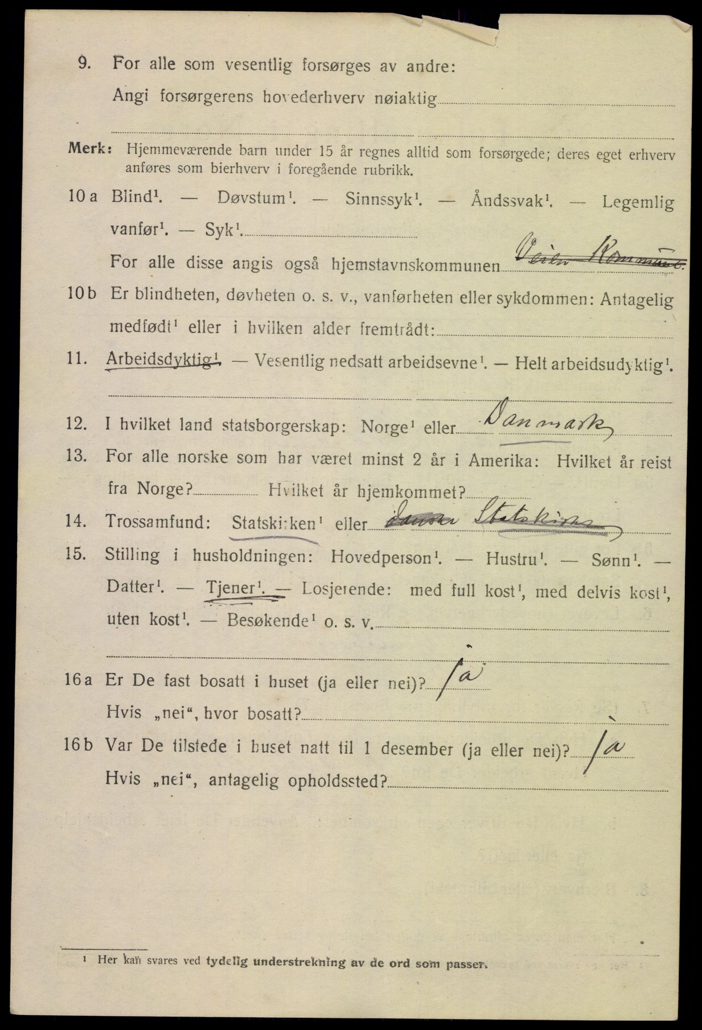 SAK, 1920 census for Flekkefjord, 1920, p. 3391