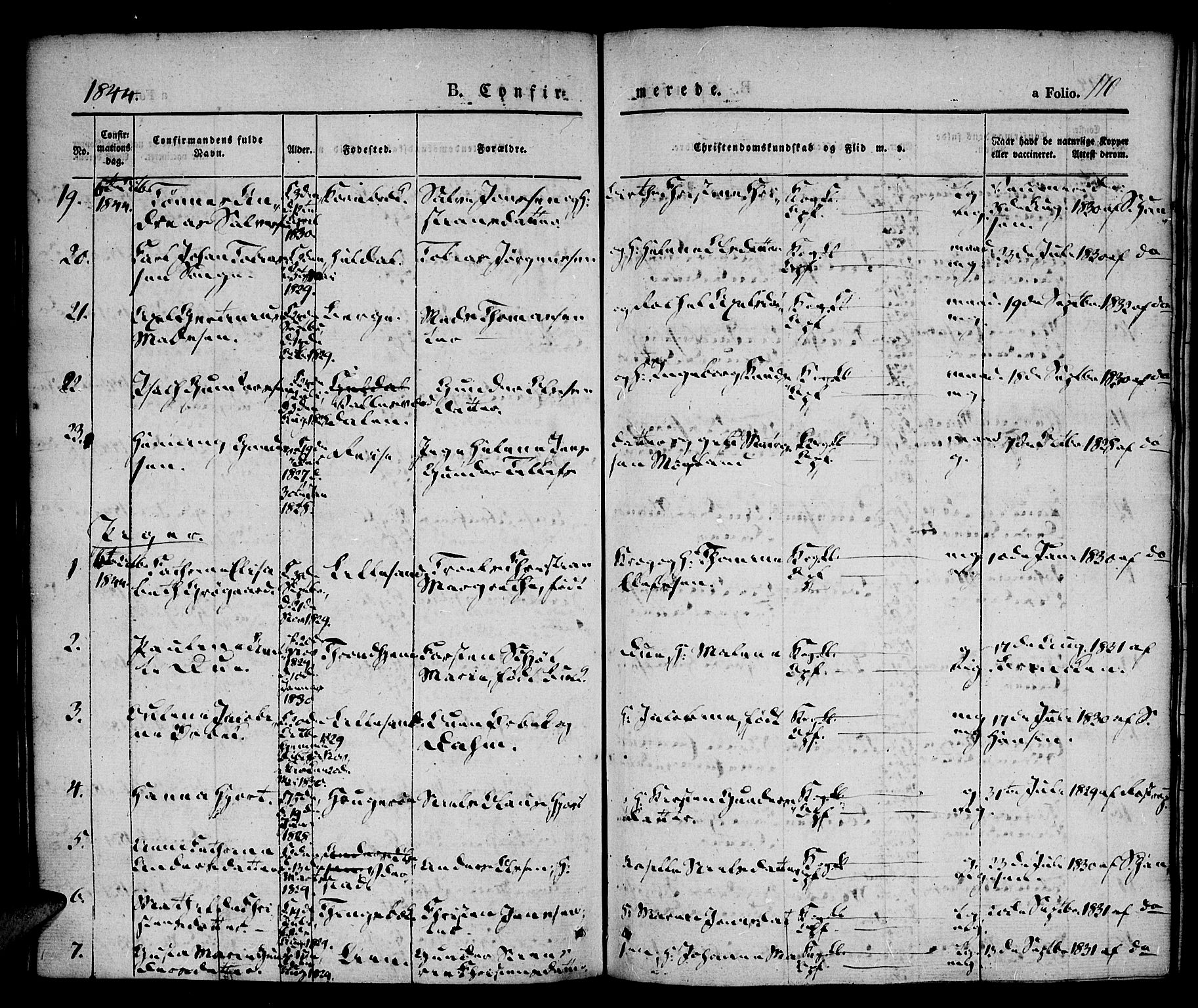 Vestre Moland sokneprestkontor, AV/SAK-1111-0046/F/Fa/Fab/L0005: Parish register (official) no. A 5, 1841-1849, p. 110