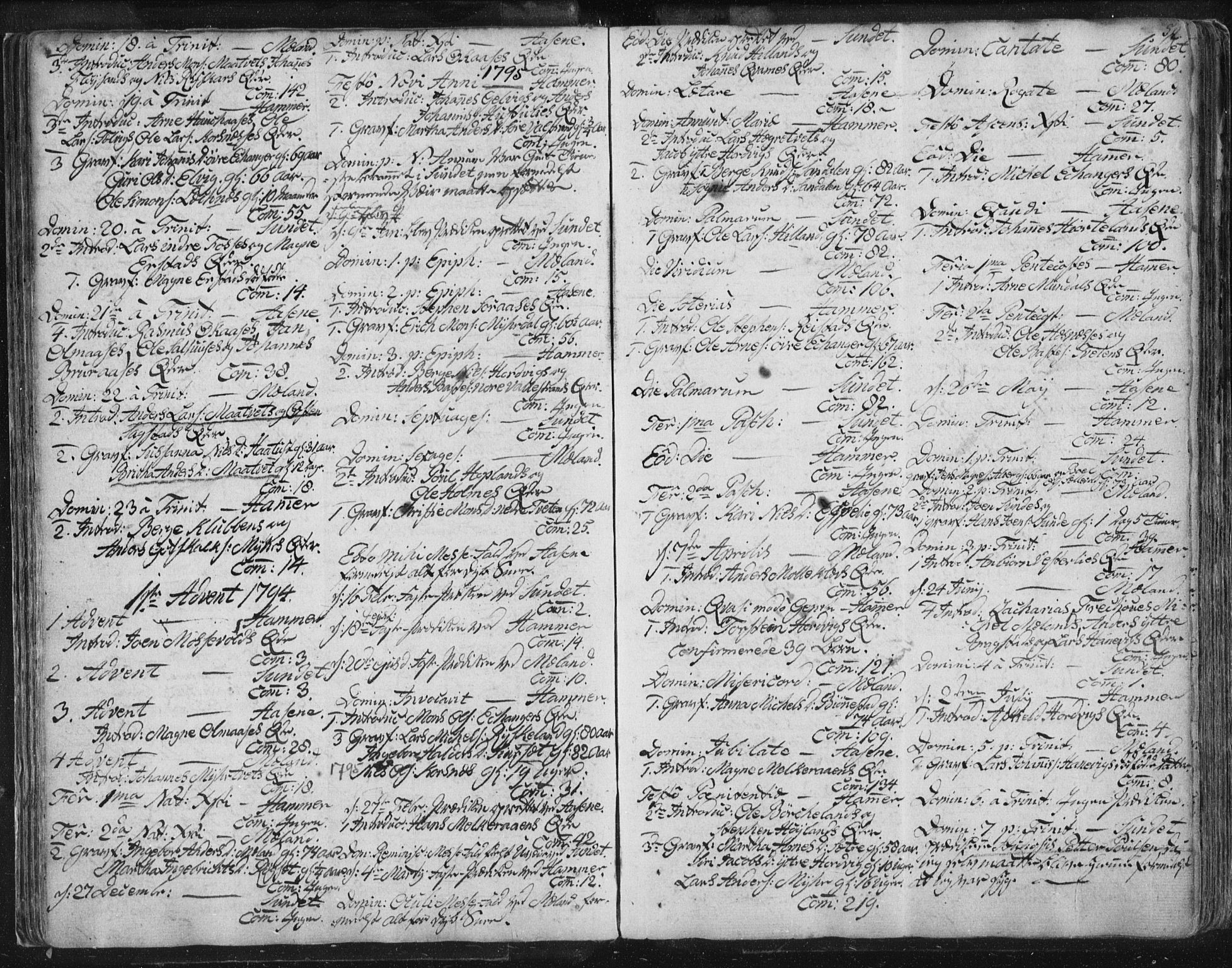 Hamre sokneprestembete, AV/SAB-A-75501/H/Ha/Haa/Haaa/L0008: Parish register (official) no. A 8, 1778-1804, p. 52