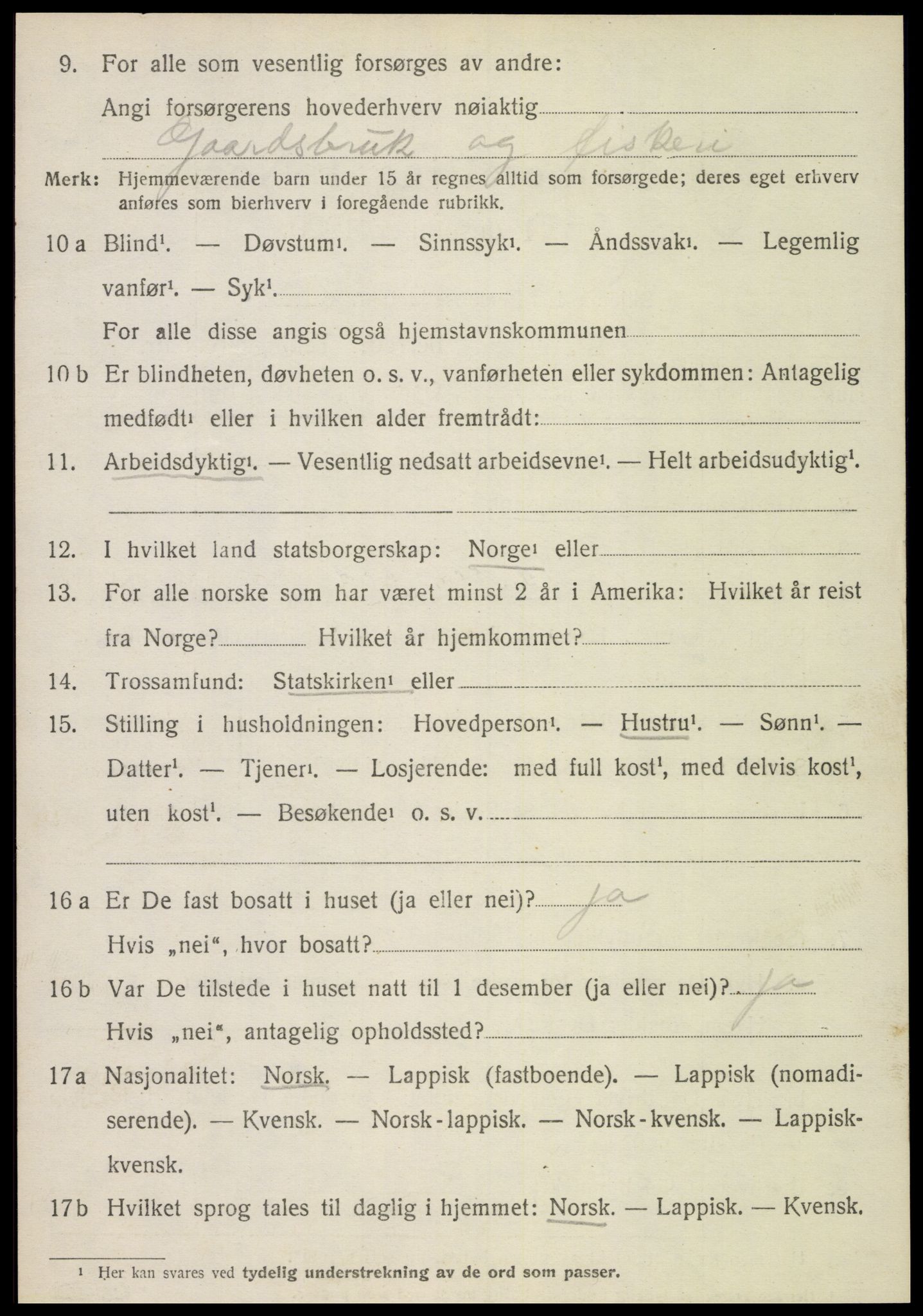 SAT, 1920 census for Kolvereid, 1920, p. 1534