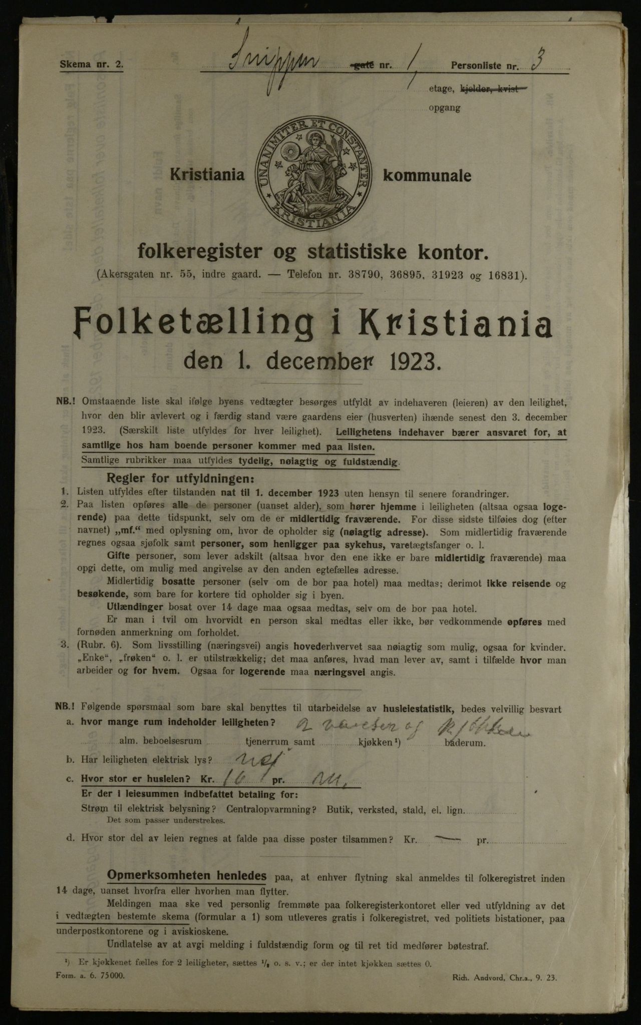 OBA, Municipal Census 1923 for Kristiania, 1923, p. 108071