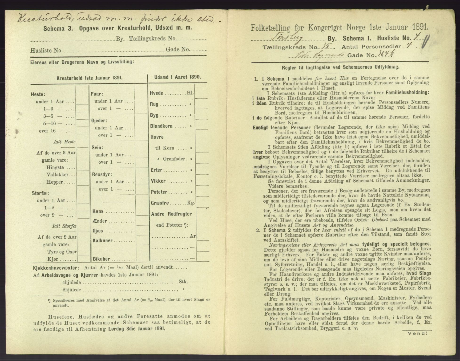 RA, 1891 census for 0705 Tønsberg, 1891, p. 1012