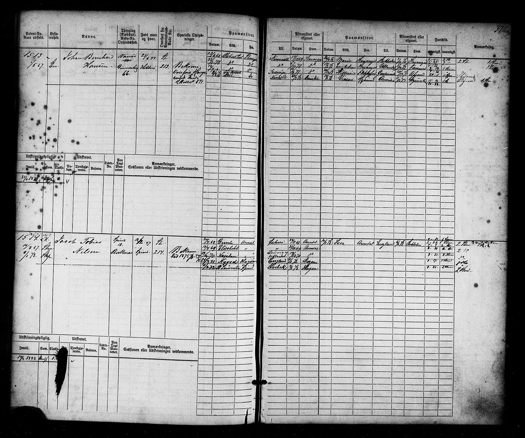 Farsund mønstringskrets, AV/SAK-2031-0017/F/Fb/L0016: Hovedrulle nr 771-1536, Z-8, 1868-1904, p. 388