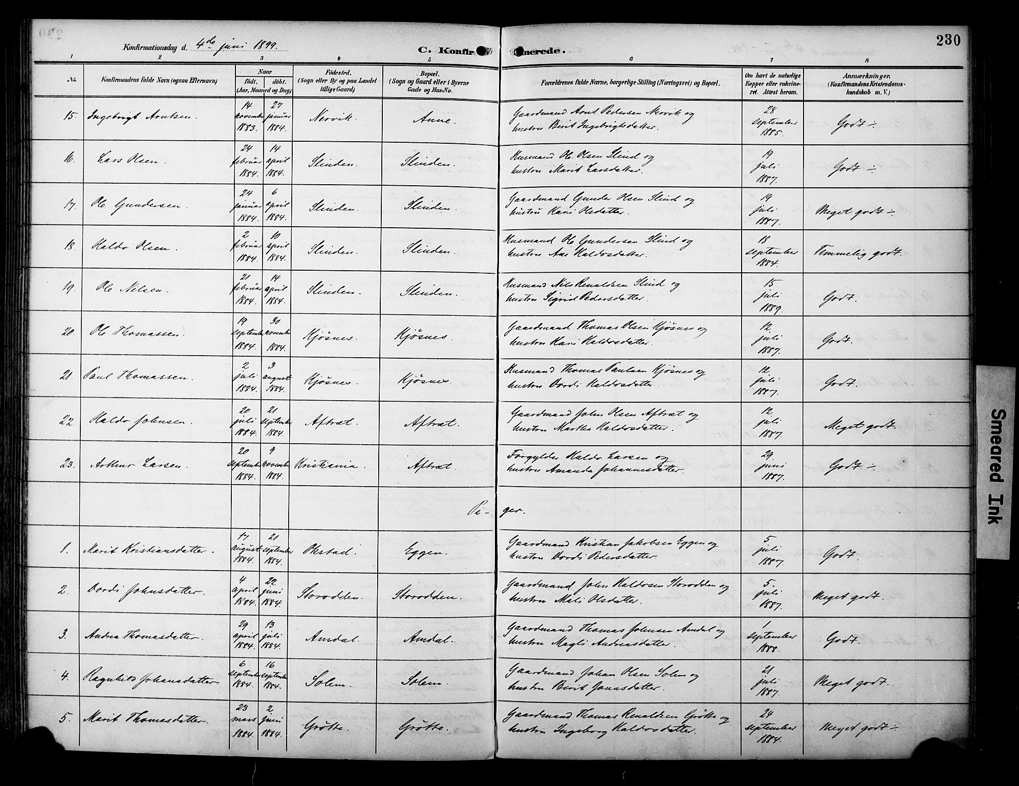 Ministerialprotokoller, klokkerbøker og fødselsregistre - Sør-Trøndelag, SAT/A-1456/695/L1149: Parish register (official) no. 695A09, 1891-1902, p. 230