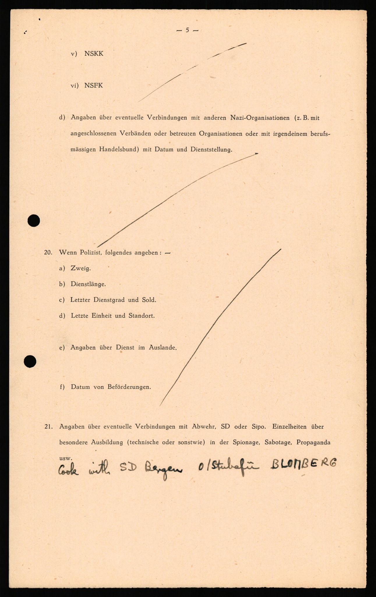 Forsvaret, Forsvarets overkommando II, RA/RAFA-3915/D/Db/L0032: CI Questionaires. Tyske okkupasjonsstyrker i Norge. Tyskere., 1945-1946, p. 201