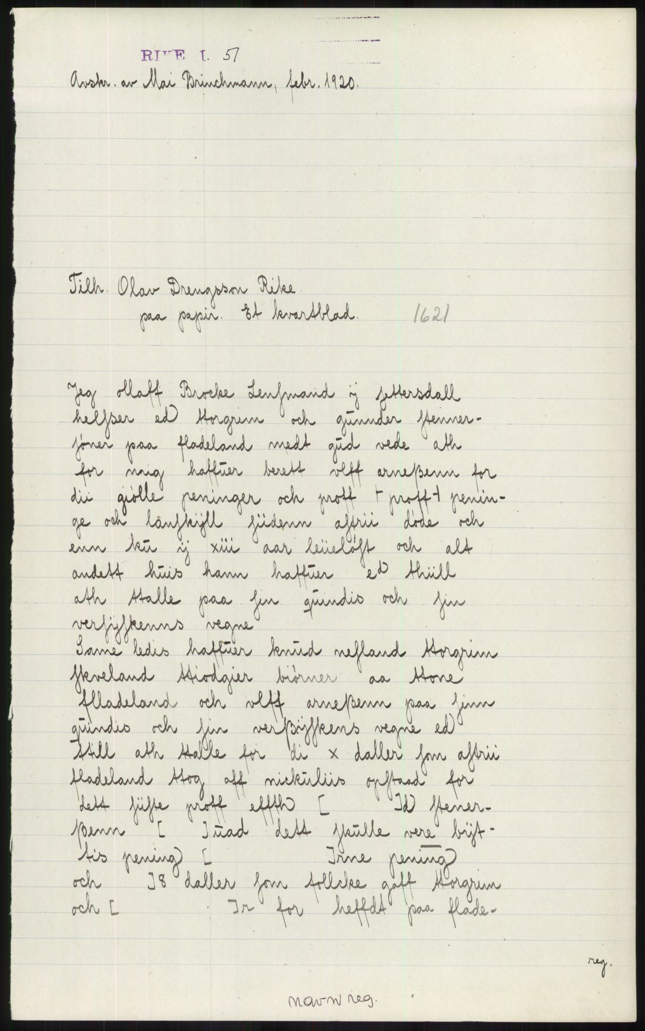 Samlinger til kildeutgivelse, Diplomavskriftsamlingen, AV/RA-EA-4053/H/Ha, p. 374