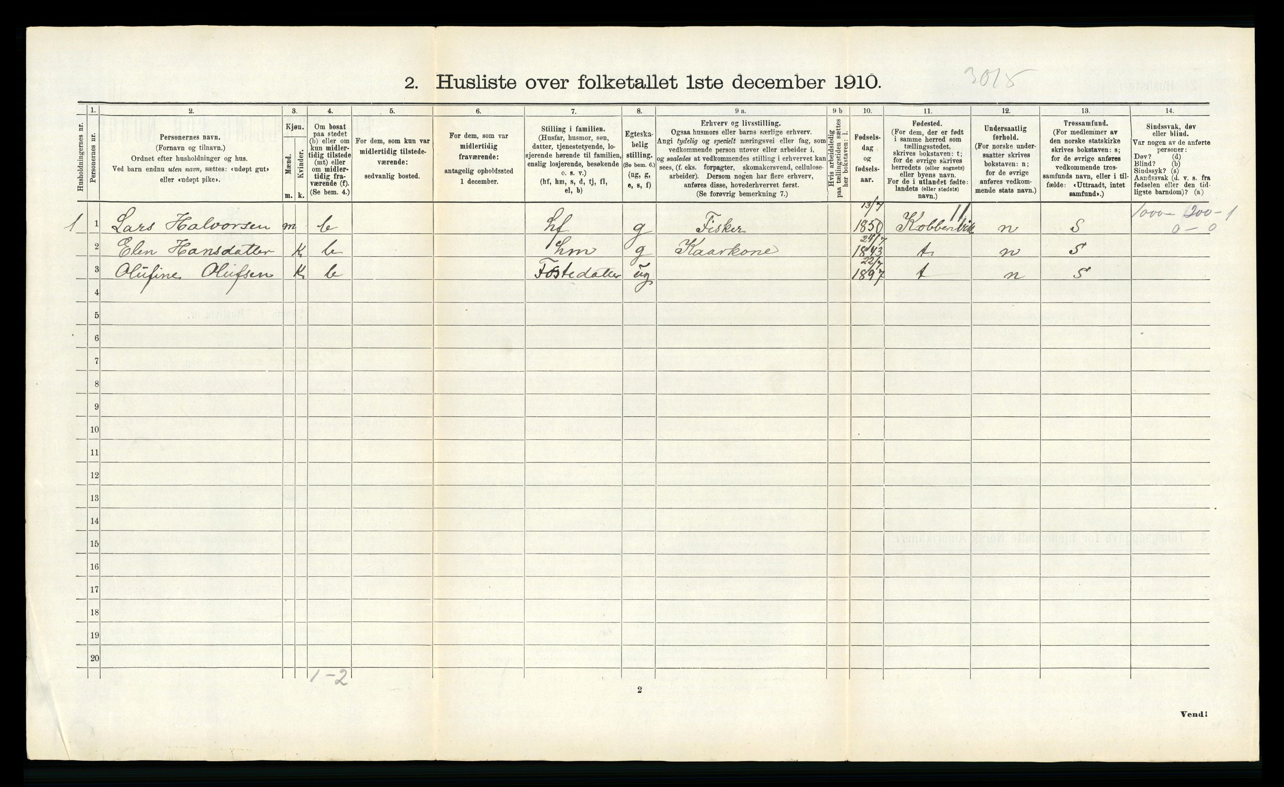 RA, 1910 census for Gildeskål, 1910, p. 806