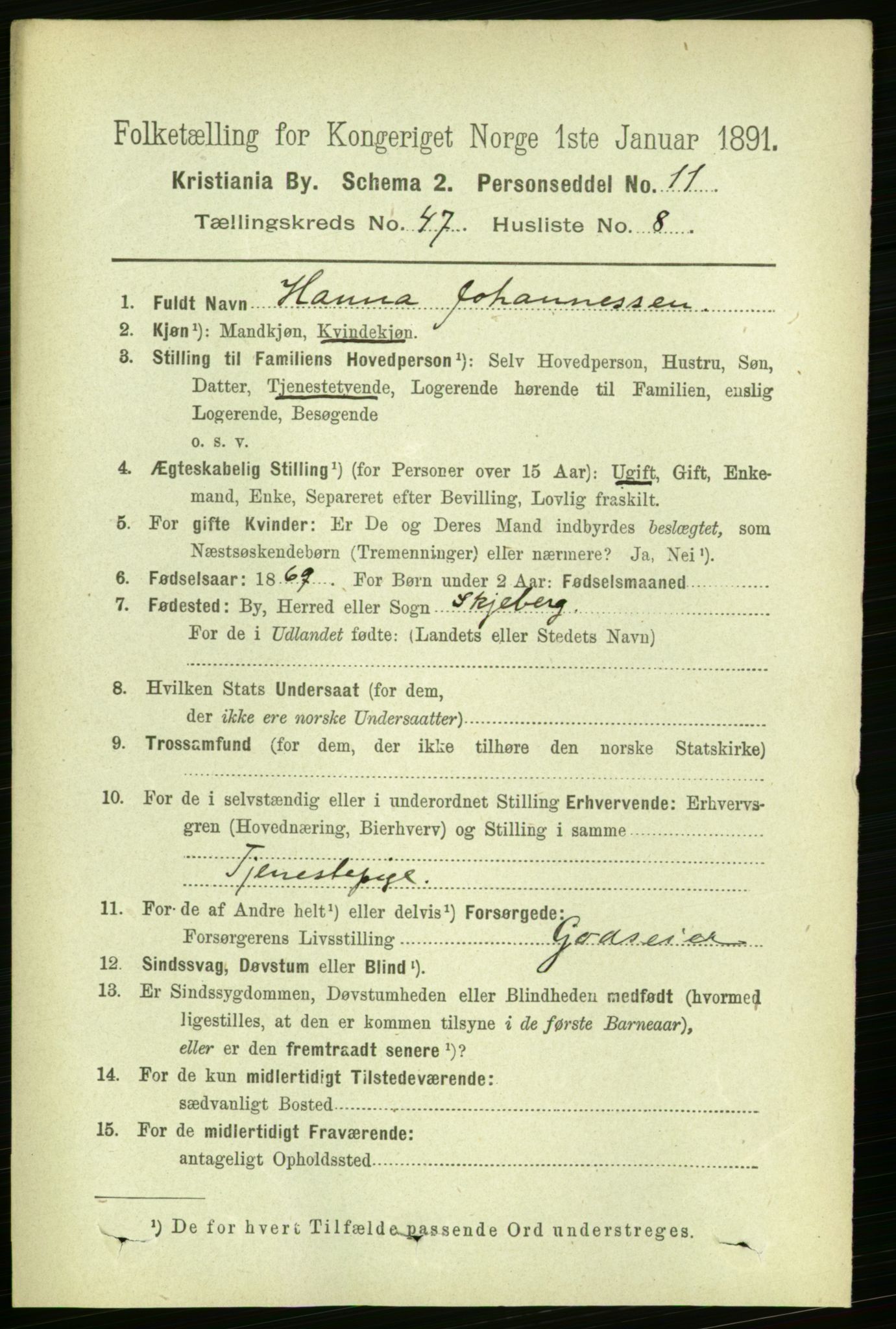 RA, 1891 census for 0301 Kristiania, 1891, p. 28278