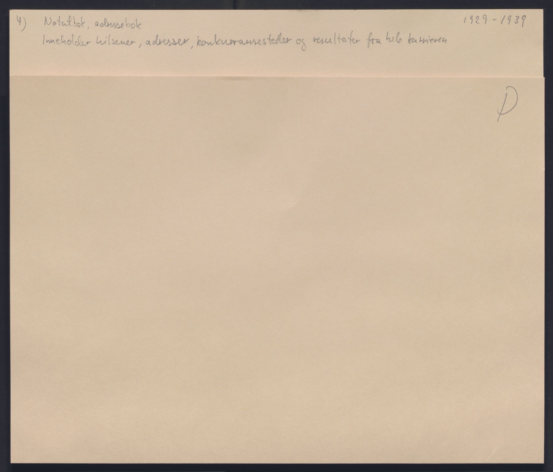  Kolstad, Johanne, AV/RA-PA-2118/F/Fa/L0001/0004: Brev, telegrammer, Scrapbook / Notatbok, adressebok, 1929-1939