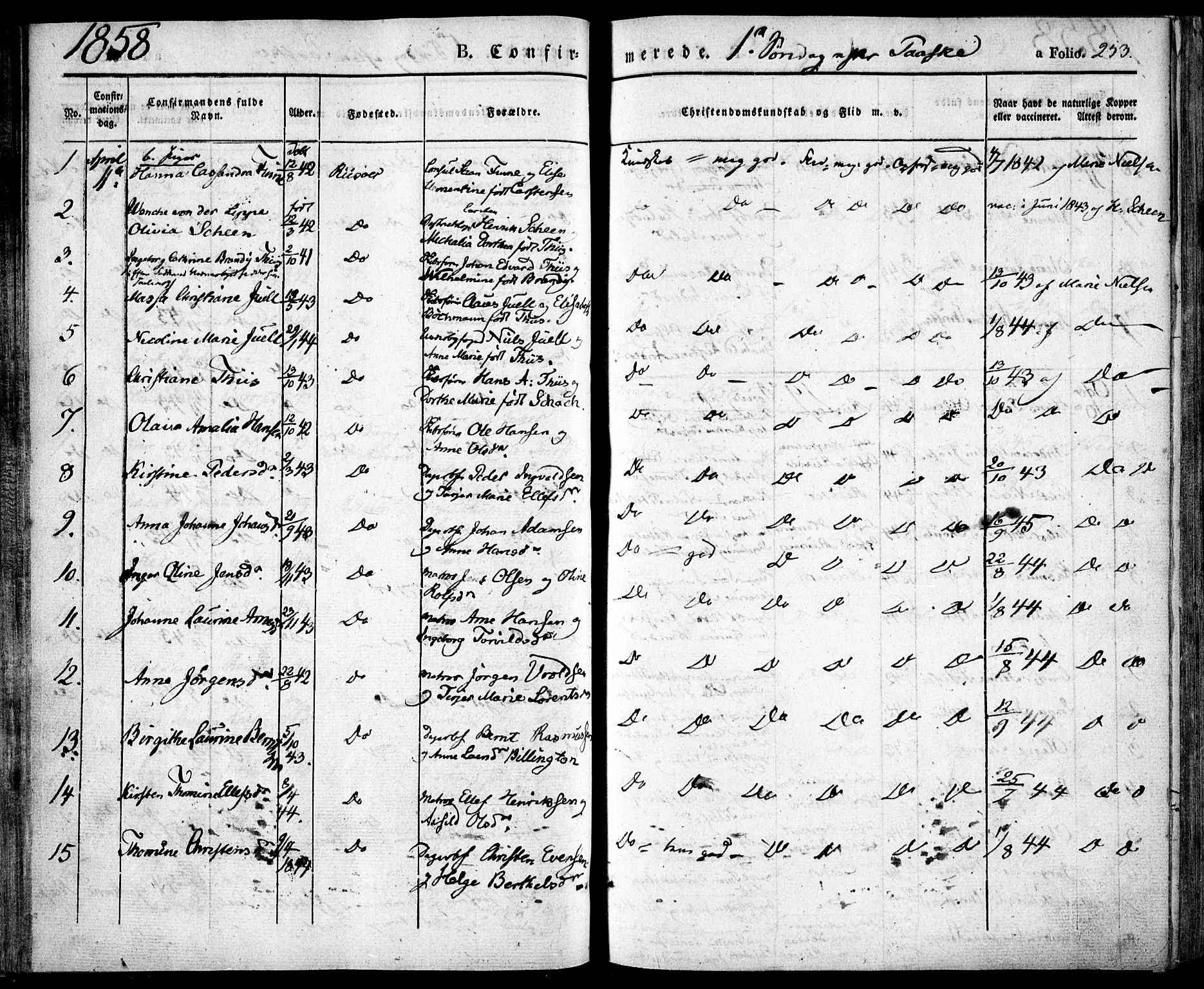 Risør sokneprestkontor, AV/SAK-1111-0035/F/Fa/L0003: Parish register (official) no. A 3, 1838-1864, p. 253