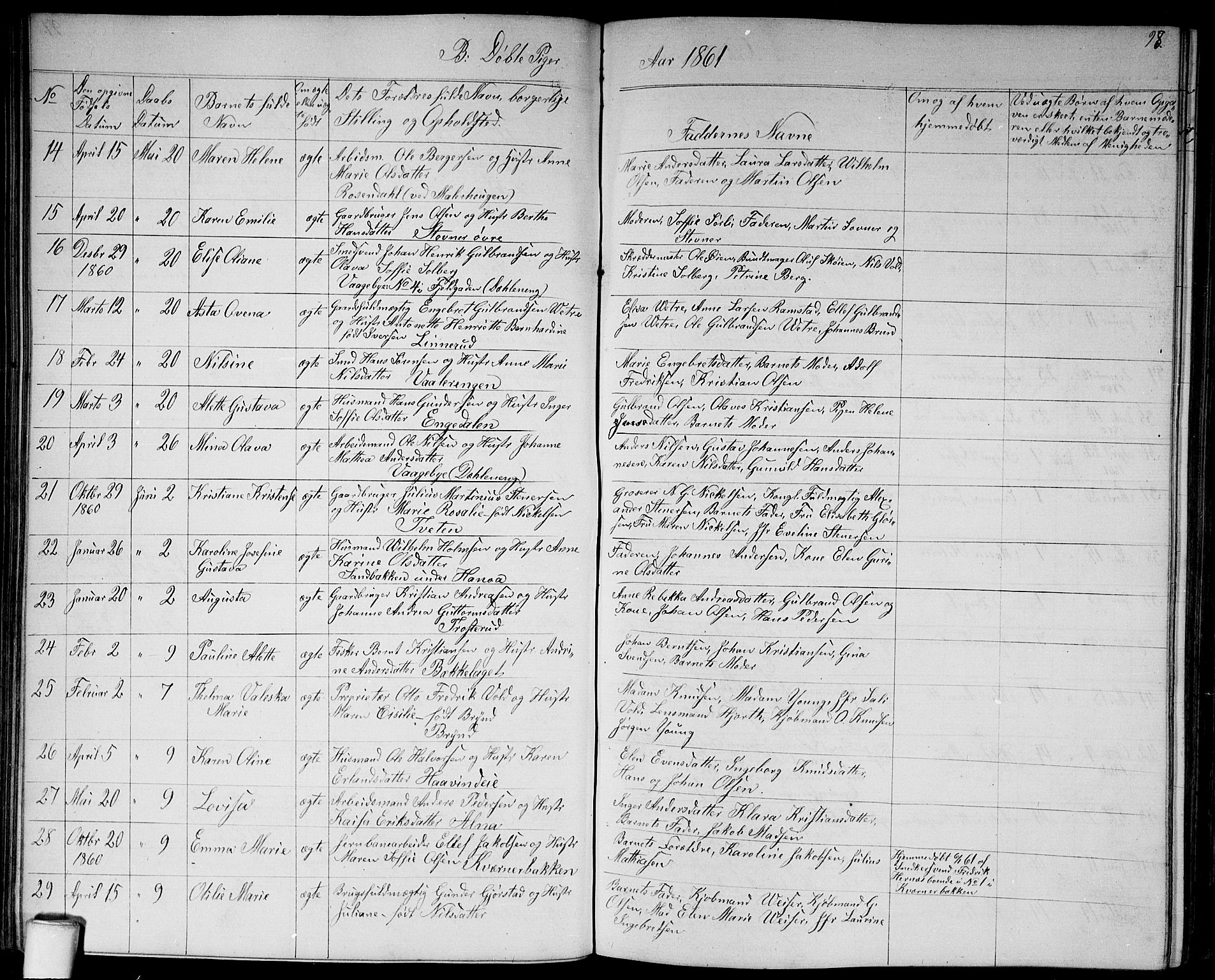 Østre Aker prestekontor Kirkebøker, SAO/A-10840/G/Ga/L0002: Parish register (copy) no. I 2, 1861-1867, p. 98