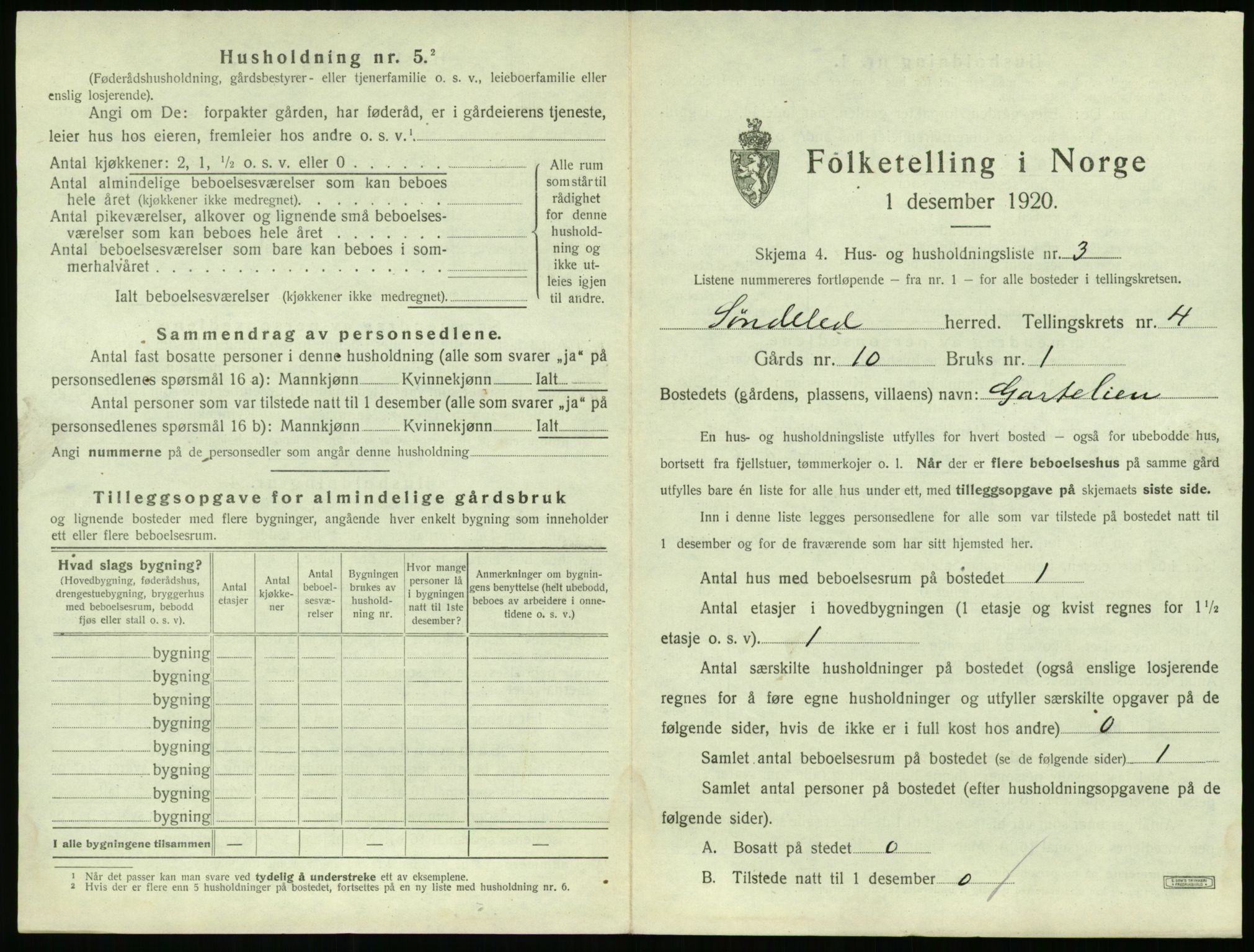 SAK, 1920 census for Søndeled, 1920, p. 341