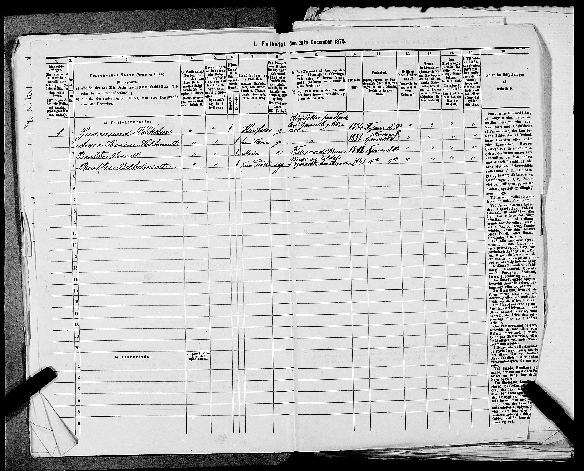 SAST, 1875 census for 1146P Tysvær, 1875, p. 527